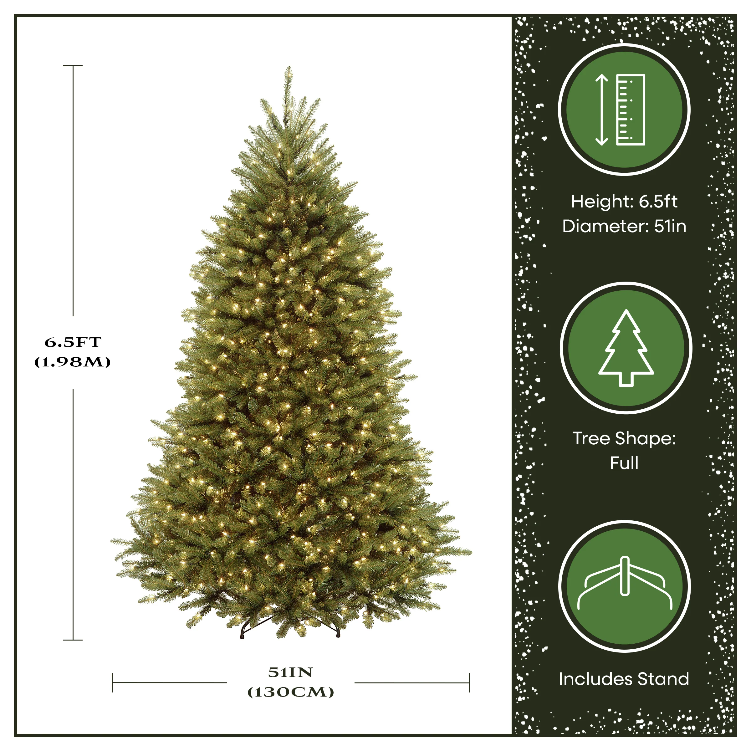 6.5 ft. Pre-Lit Dunhill Fir Tree with Clear Lights, Plug-In - Image 3