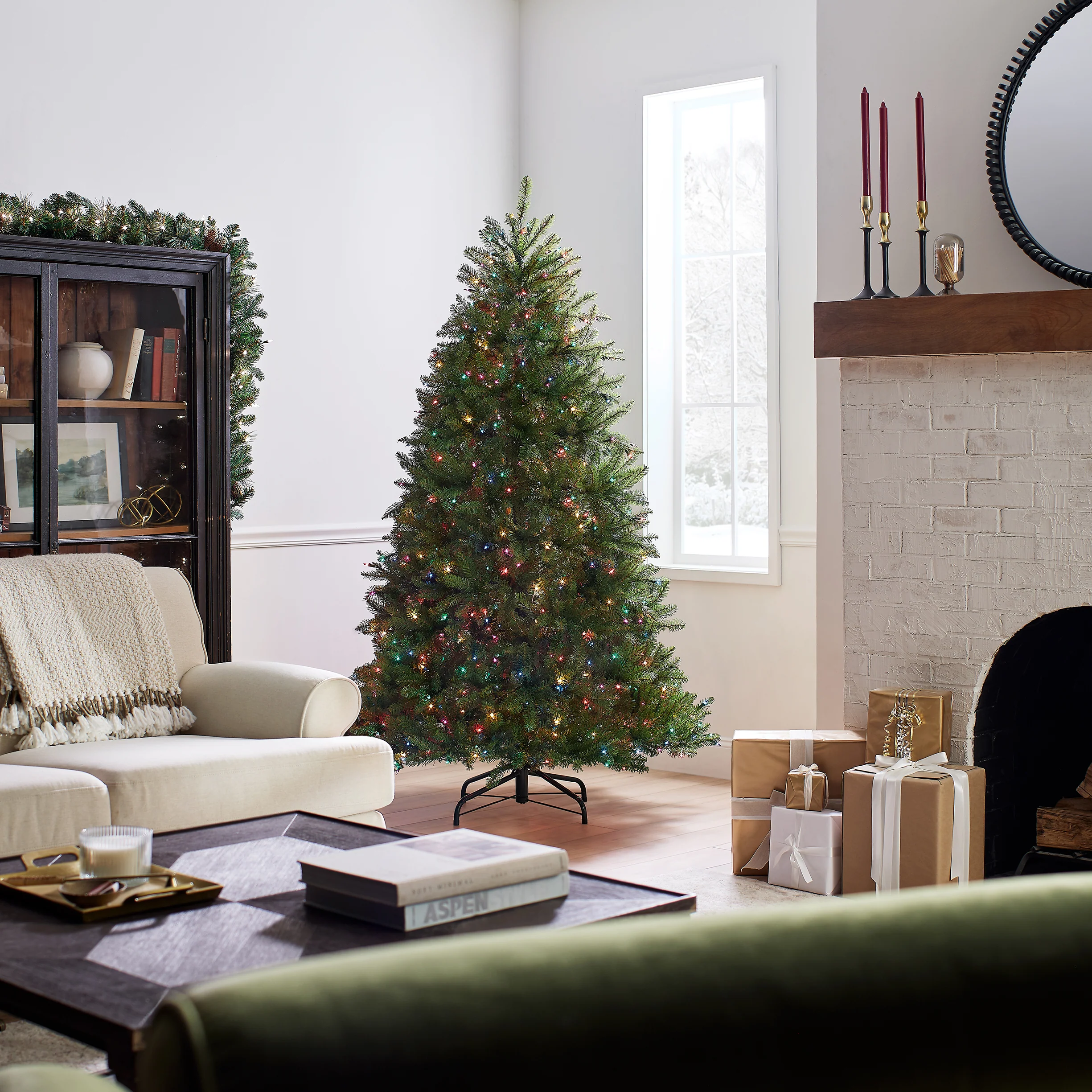 6.5 ft. Pre-Lit Dunhill Fir Tree with Multicolor Lights, Plug-In - Image 10