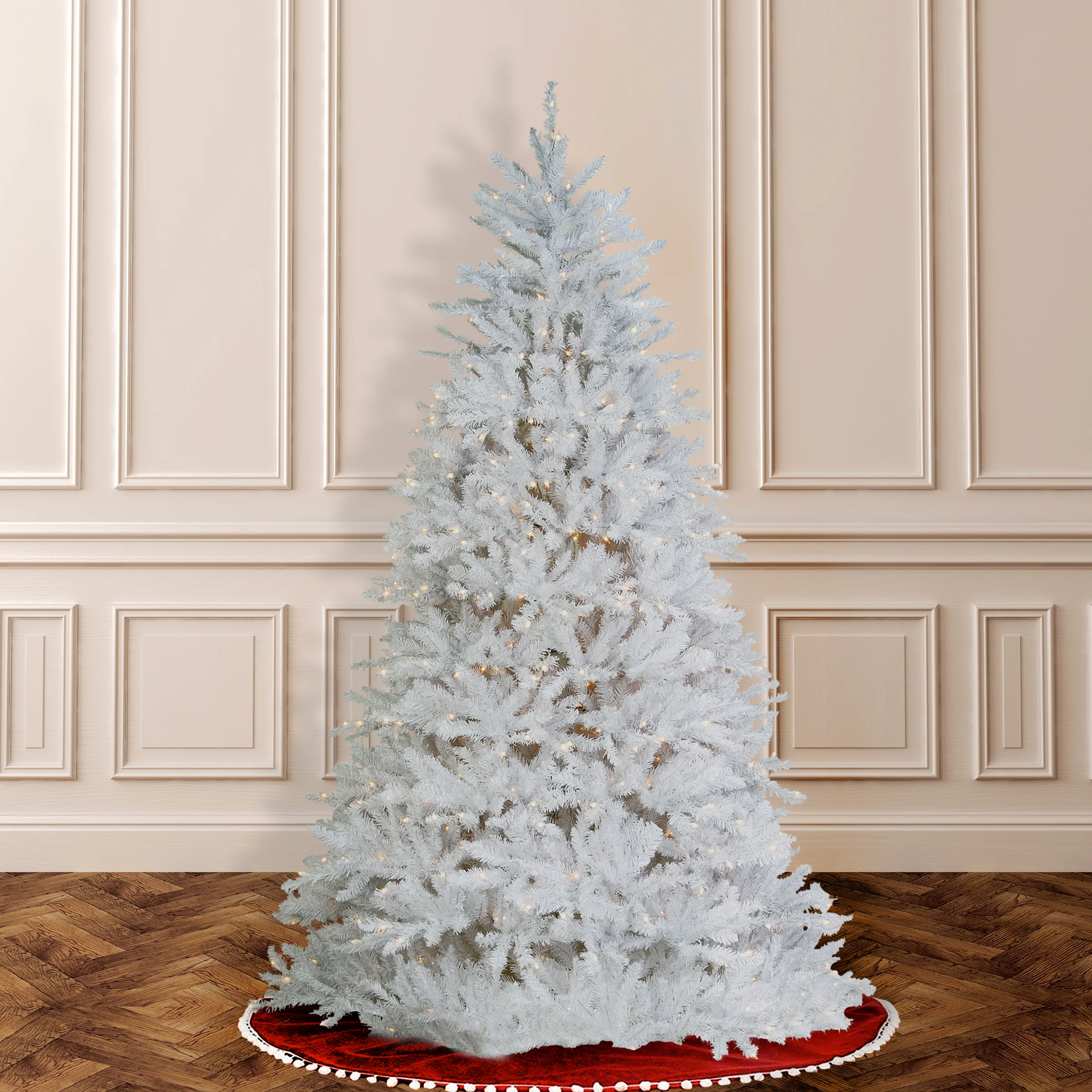 6.5 ft. Pre-Lit Dunhill Fir White Tree with Clear Lights, Plug-In - Image 6