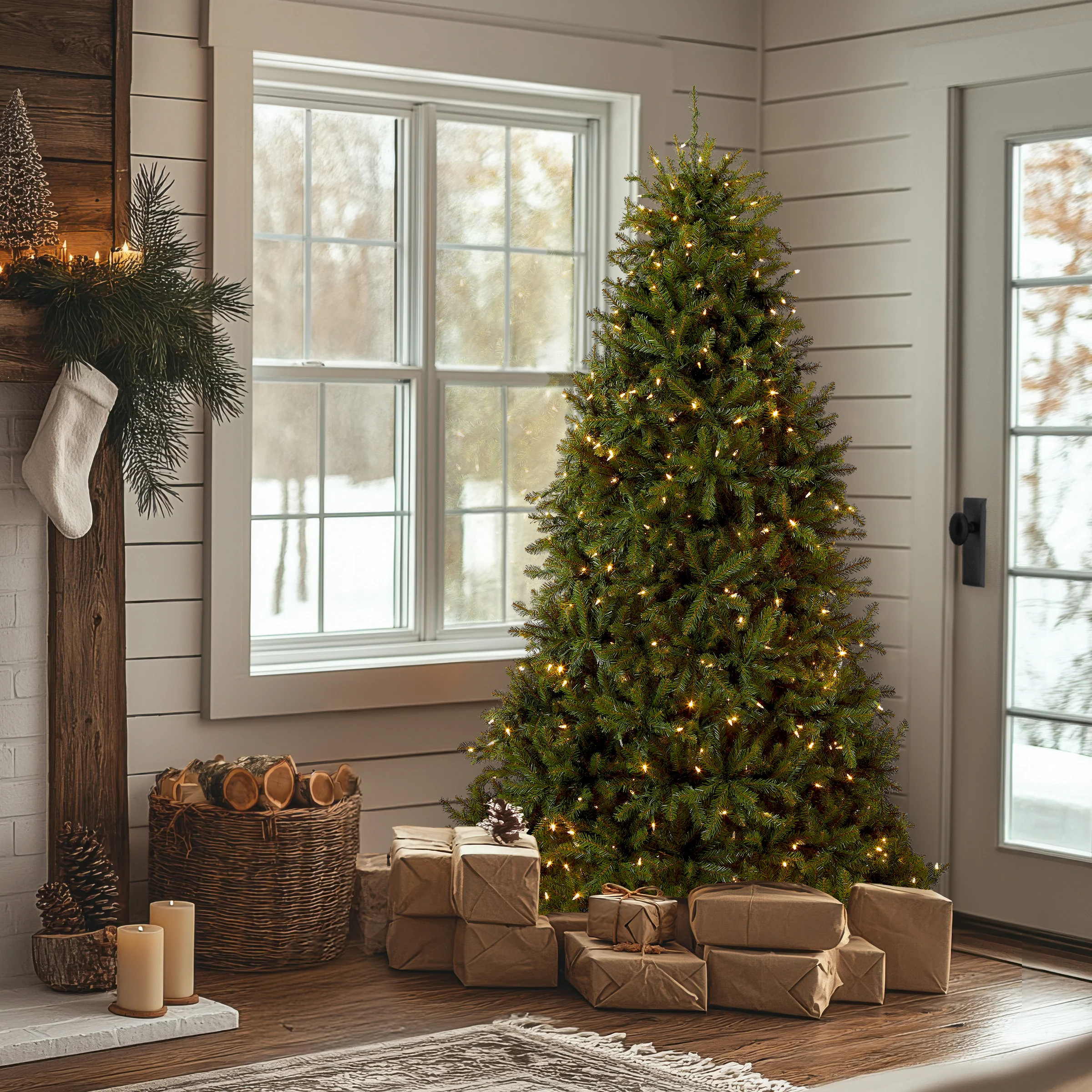 6.5 ft. Pre-Lit Dunhill Fir with PowerConnect Dual Color LED Lights, Plug-In - Image 9