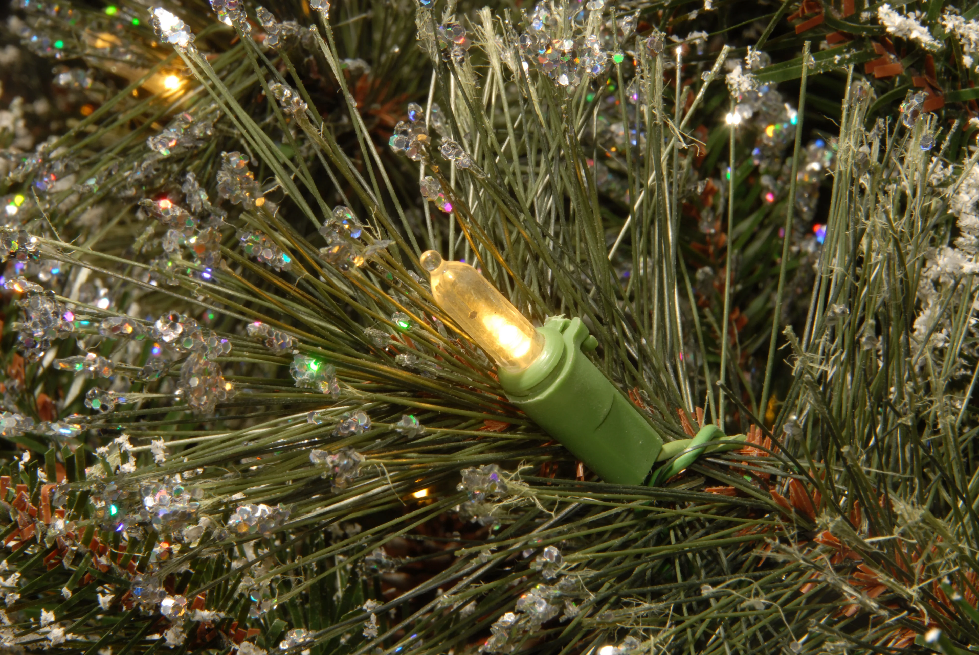 6.5 ft. Pre-Lit Glittery Bristle Slim Tree with Clear Lights, Plug-In - Image 4