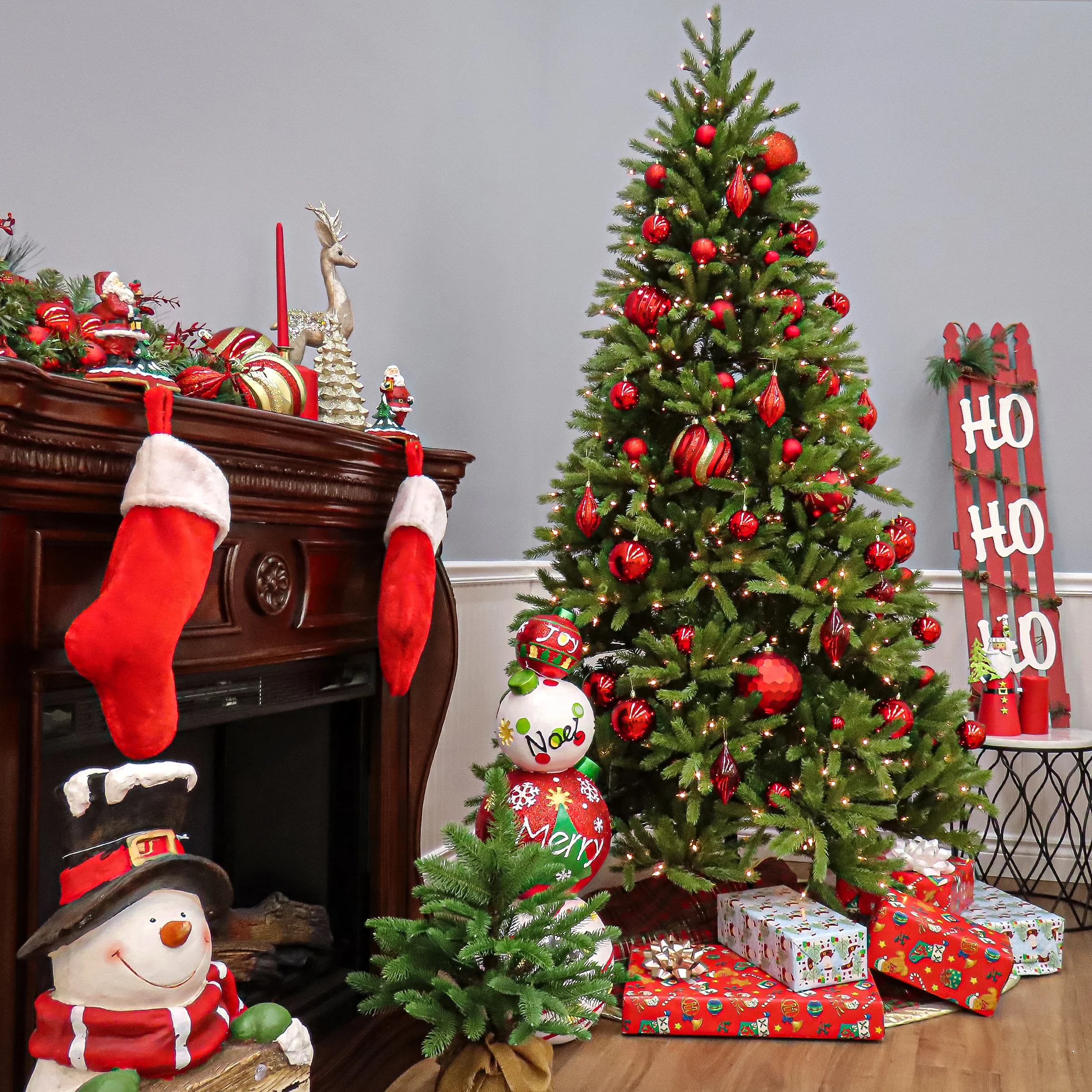 6.5 ft. Pre-Lit Jersey Fraser Fir Slim Tree with Clear Lights, Plug-In - Image 6