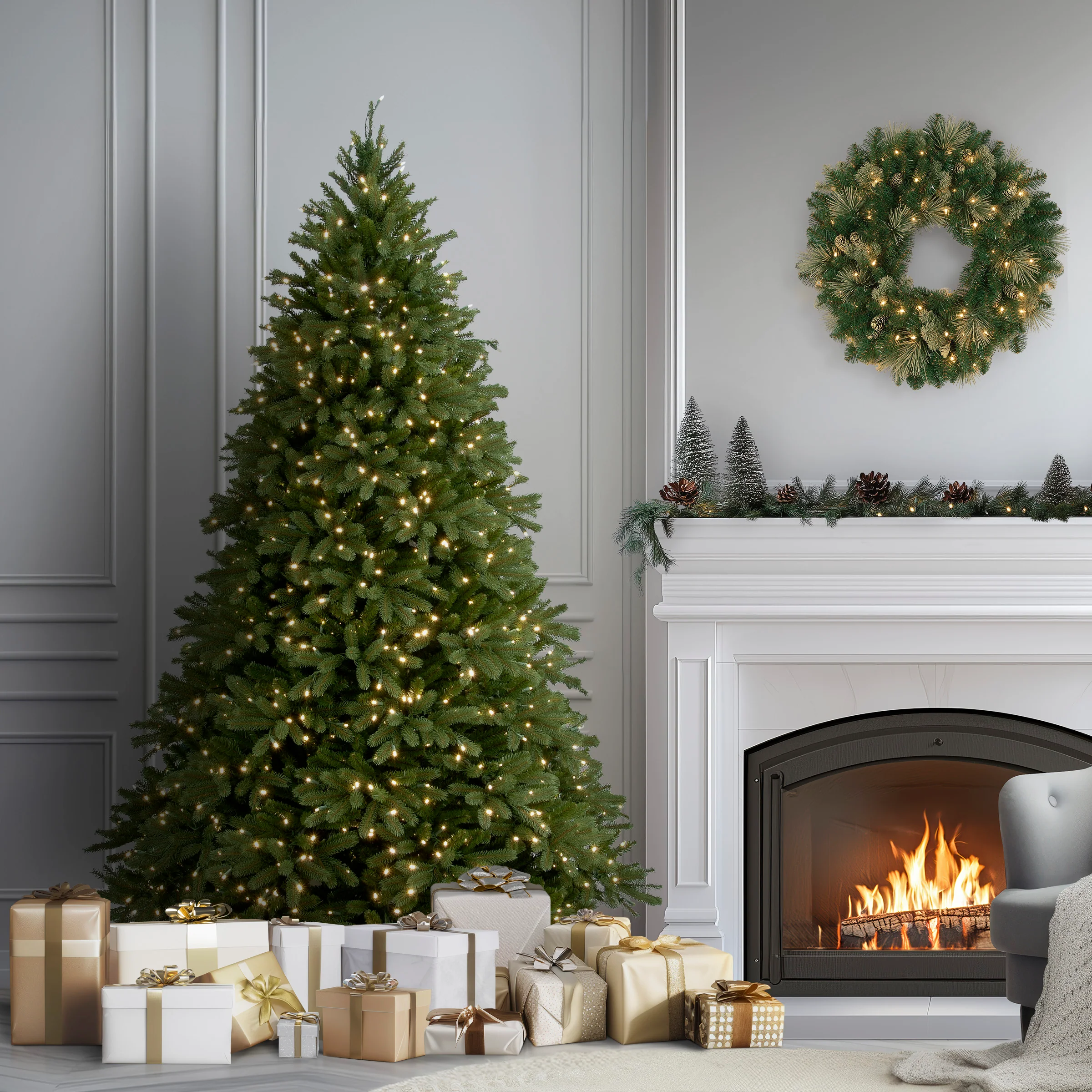 6.5 ft. Pre-Lit Jersey Fraser Fir Tree with Clear Lights, Plug-In - Image 2