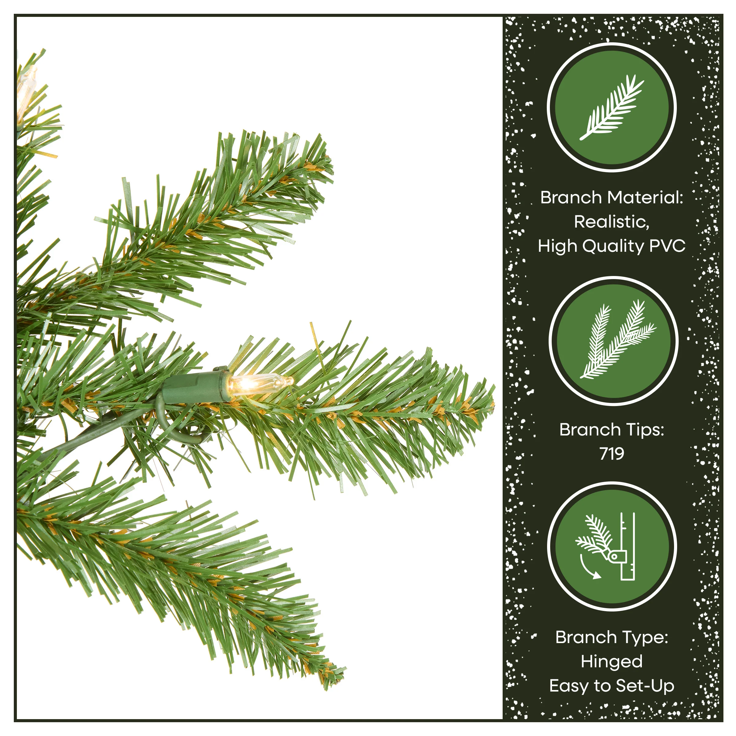 6.5 ft. Pre-Lit Kingswood Fir Pencil Tree with Clear Lights - Image 7