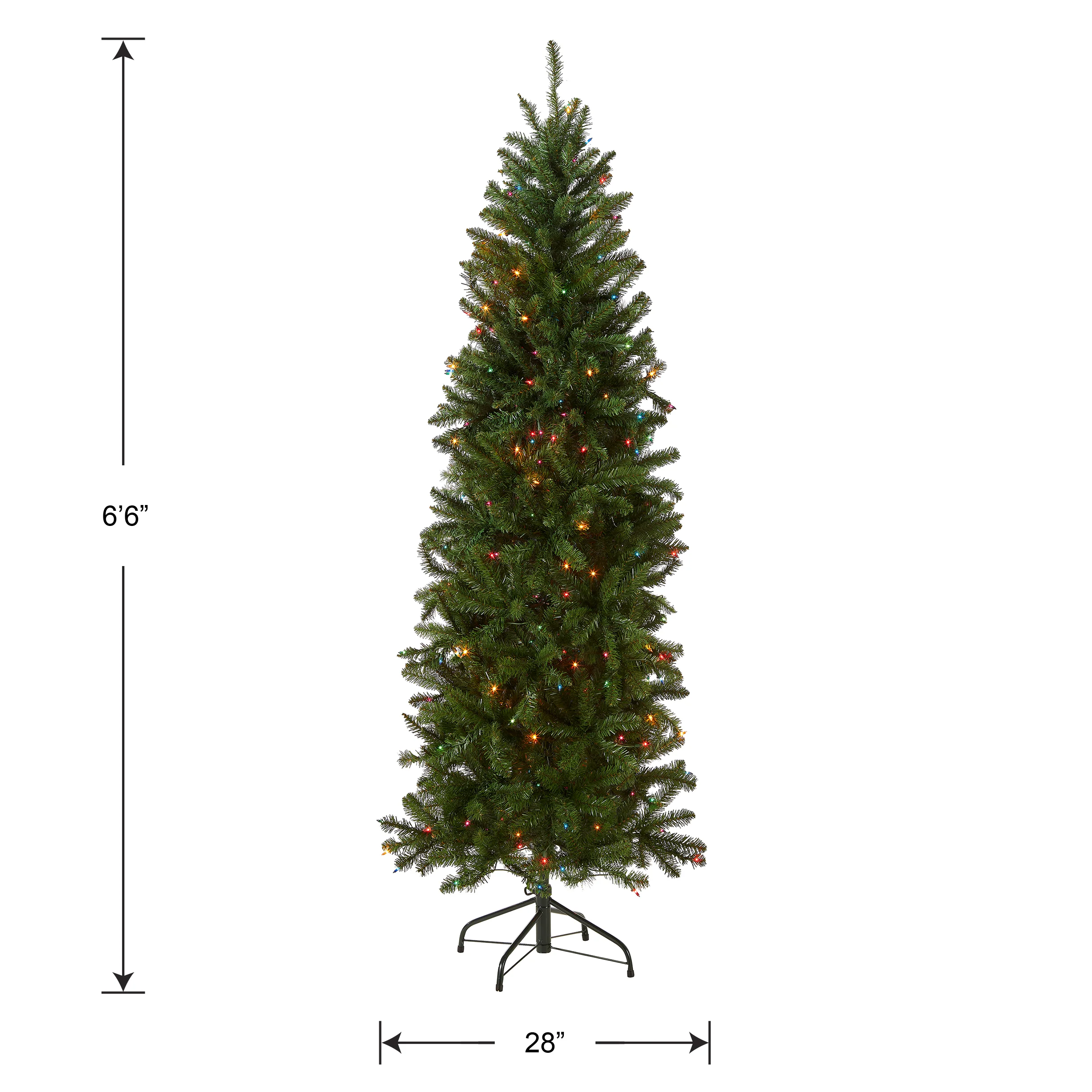 6.5 ft. Pre-Lit Kingswood Fir Pencil Tree with Multicolor Lights, Plug-In - Image 5