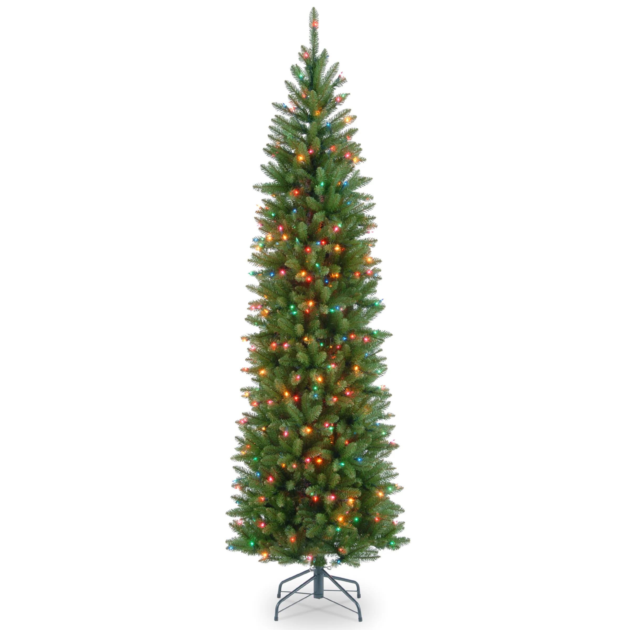 6.5 ft. Pre-Lit Kingswood Fir Pencil Tree with Multicolor Lights, Plug-In - Image 8