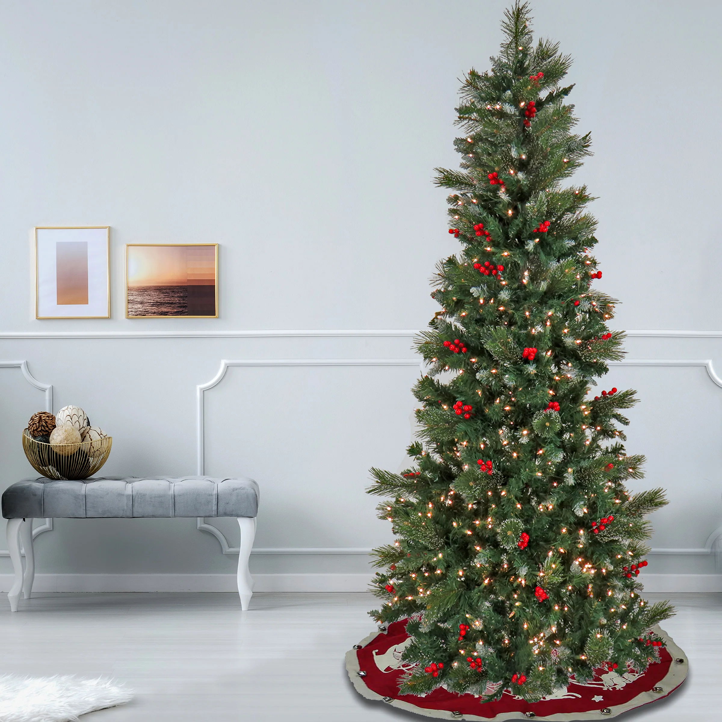 6.5 ft. Pre-Lit Meadowlark Pencil Tree with Clear Lights, Plug-In - Image 2