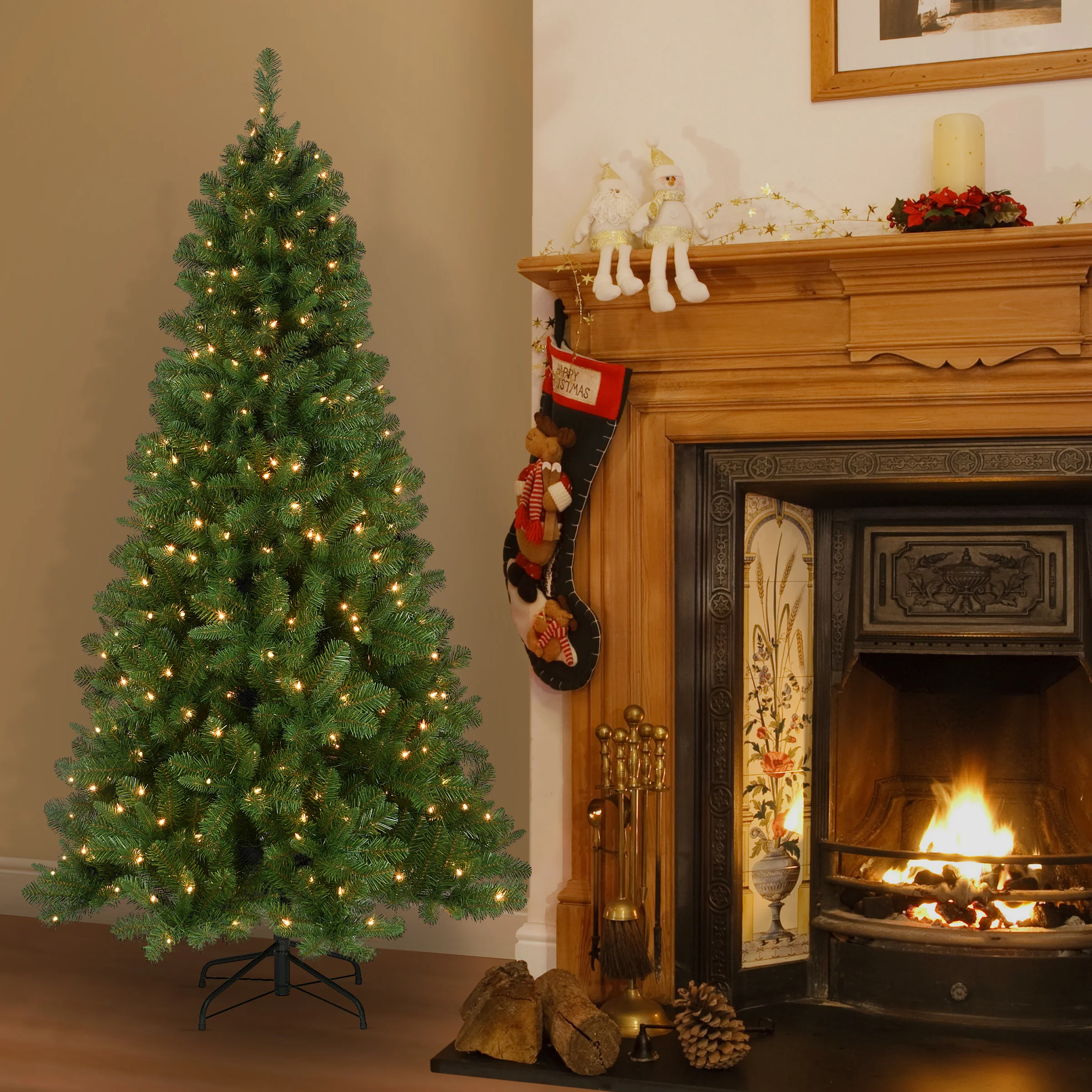 6.5 ft. Pre-Lit Mixed Pine Tree with Clear Lights - Image 2
