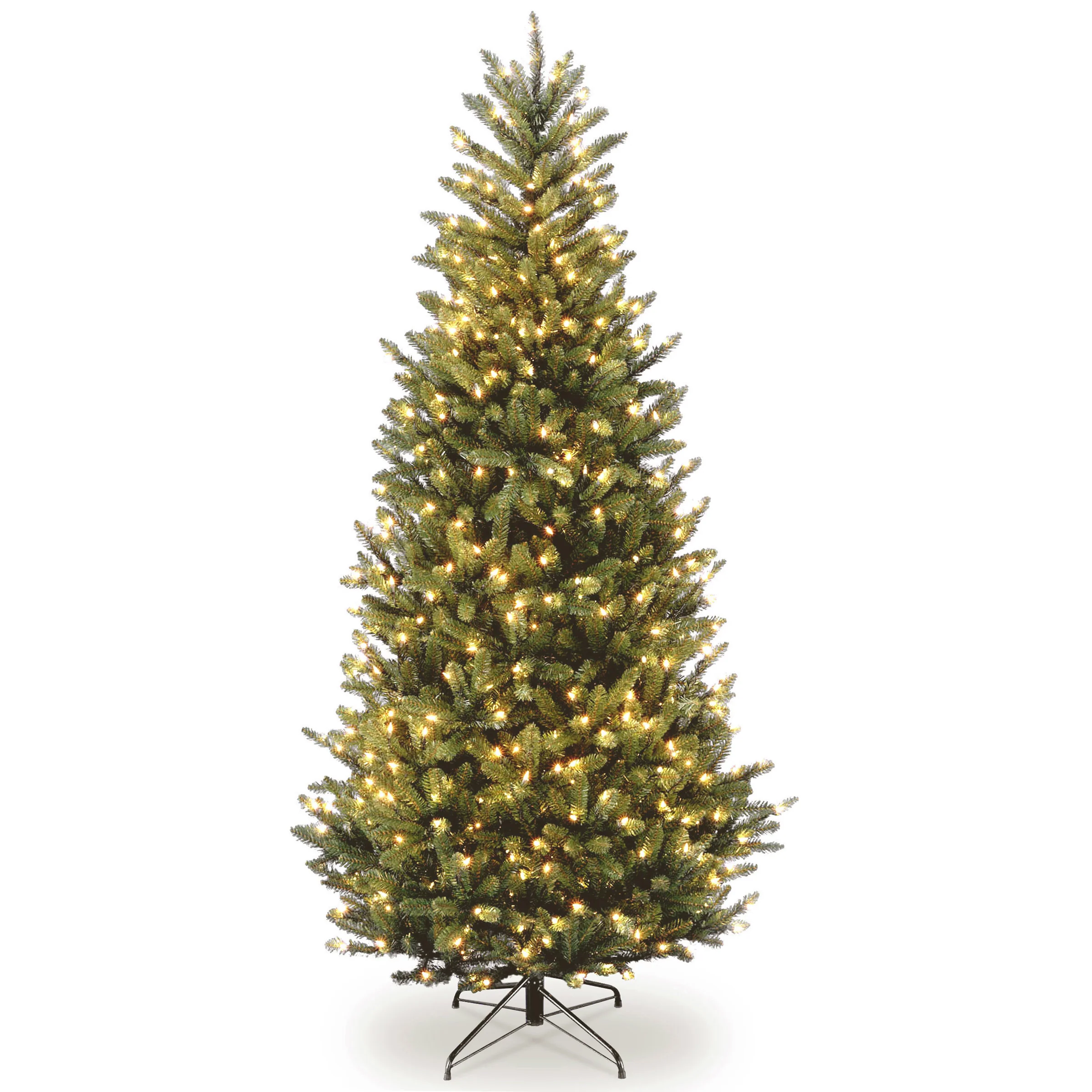 6.5 ft. Pre-Lit Natural Fraser Fir Slim Tree with Clear Lights, Plug-In
