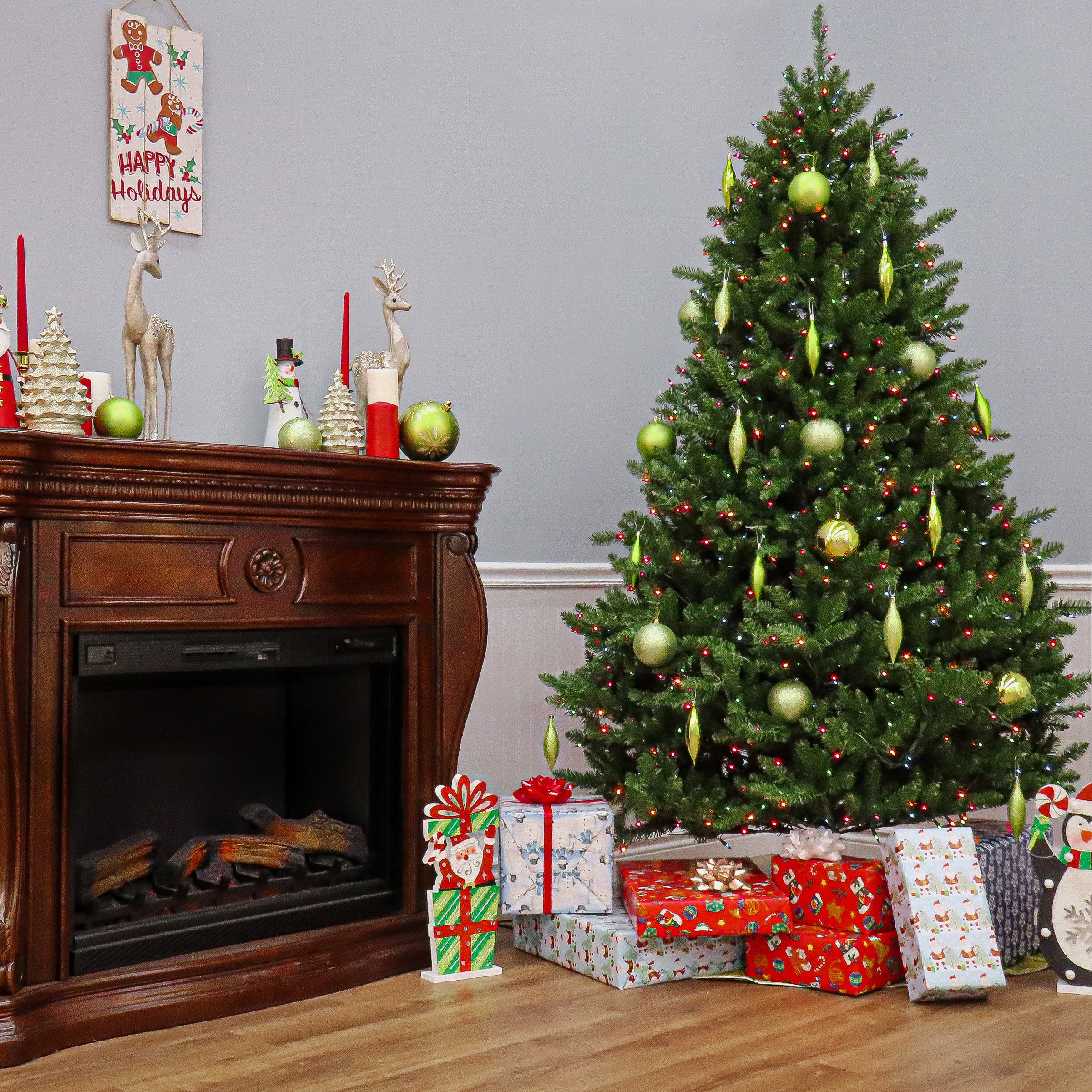 6.5 ft. Pre-Lit Natural Fraser Fir Tree with Multicolor Lights - Image 4