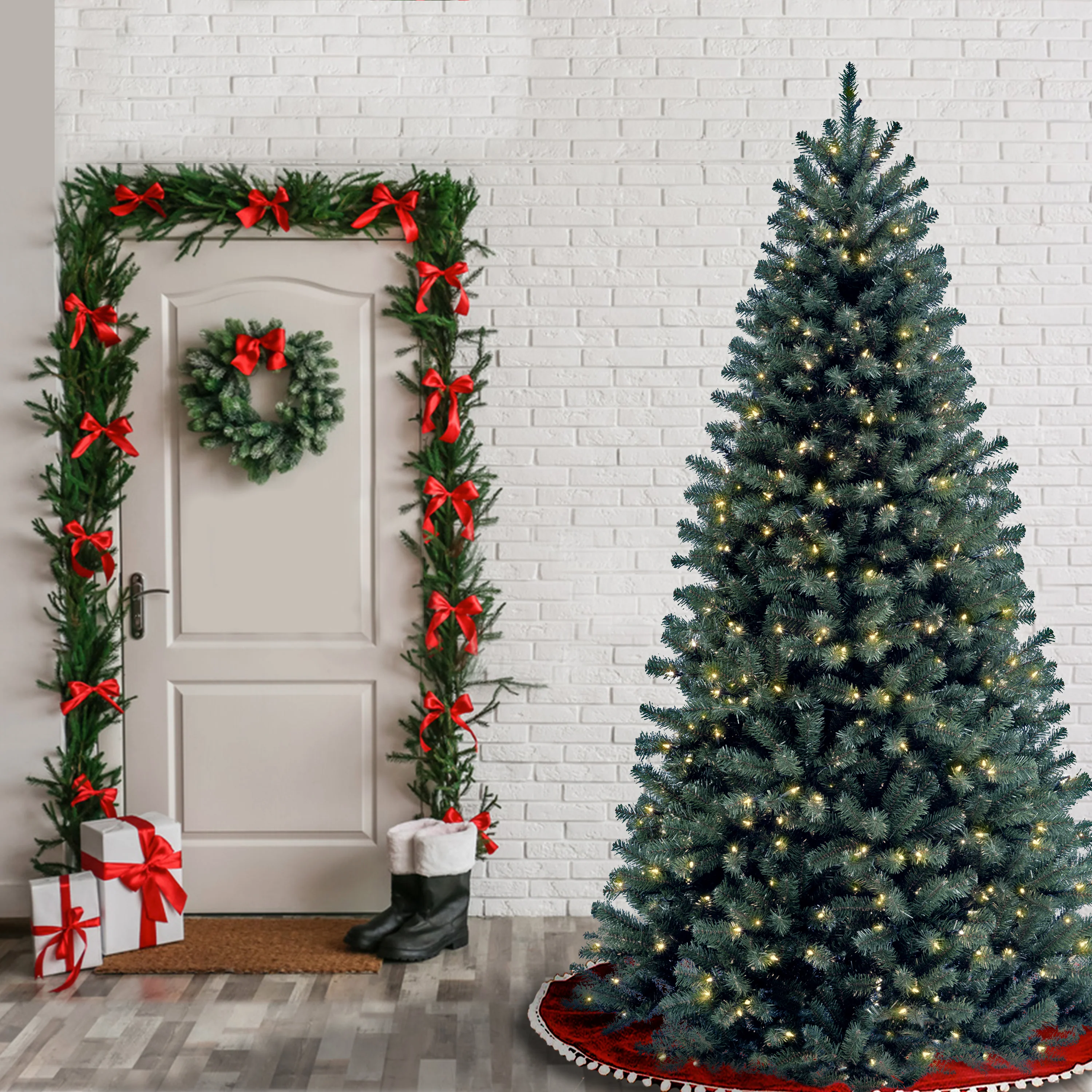 6.5 ft. Pre-Lit North Valley Spruce Blue Tree with Clear Lights, Plug-In - Image 8