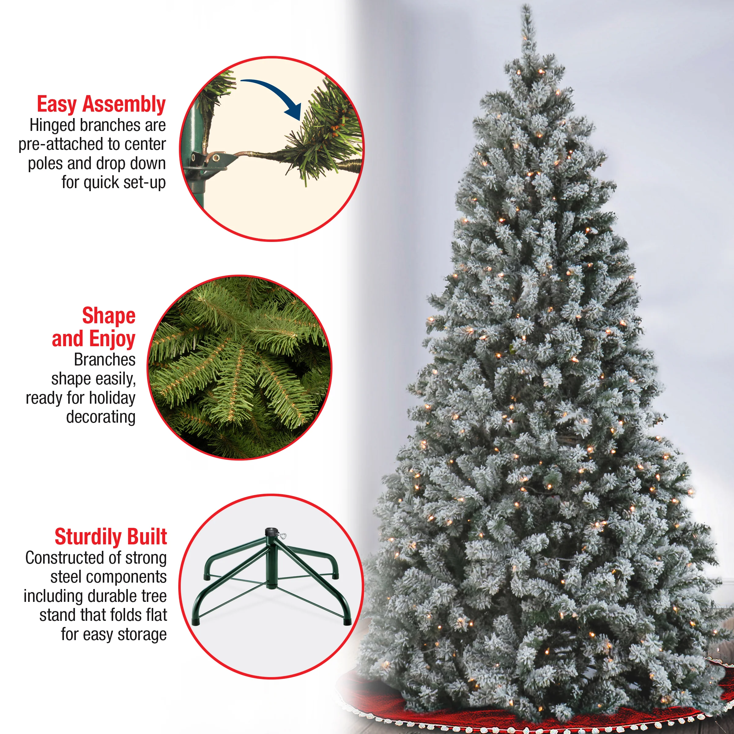 6.5 ft. Pre-Lit North Valley Spruce Tree with Clear Lights - Image 6