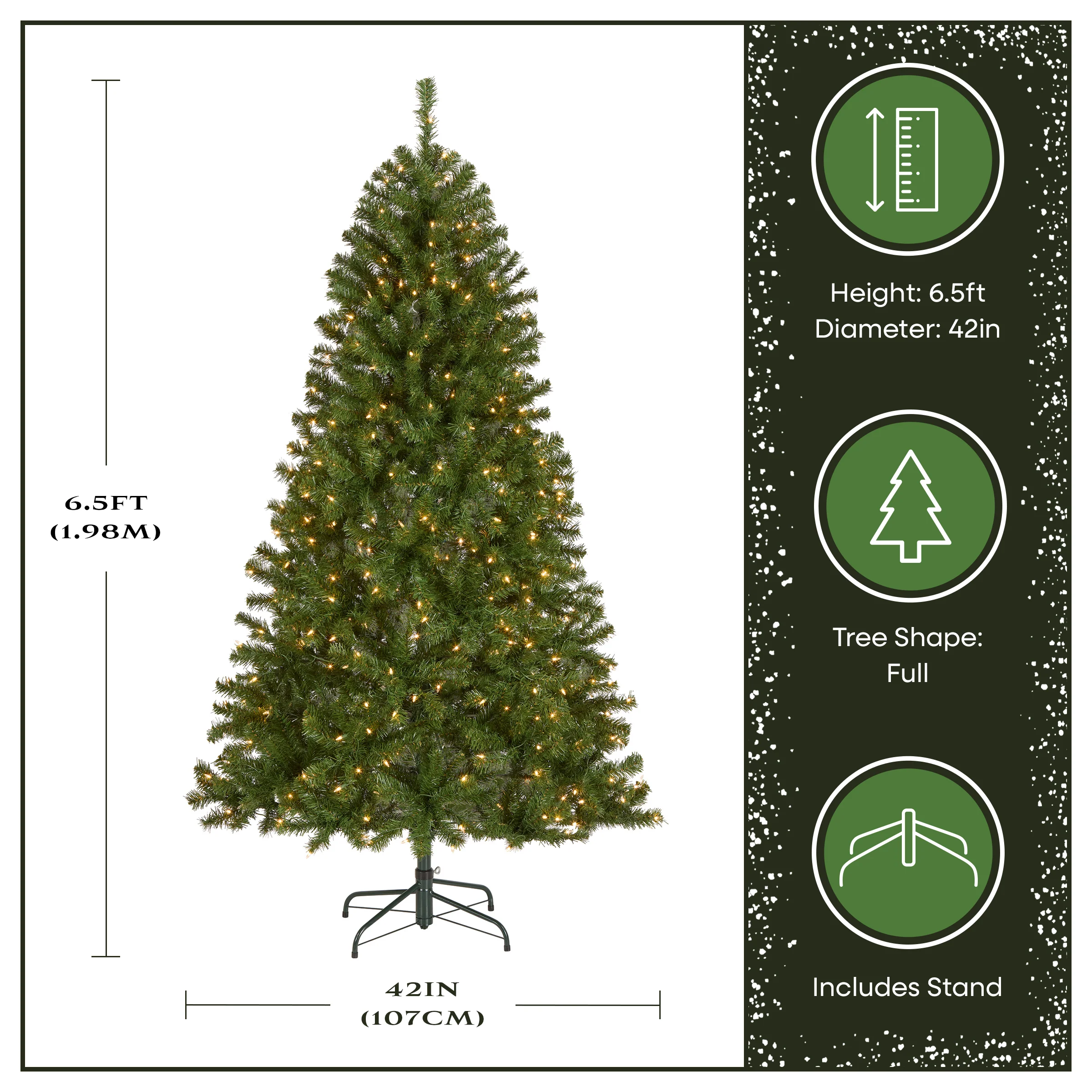 6.5 ft. Pre-Lit North Valley Spruce Tree with Clear Lights, Plug-In - Image 3