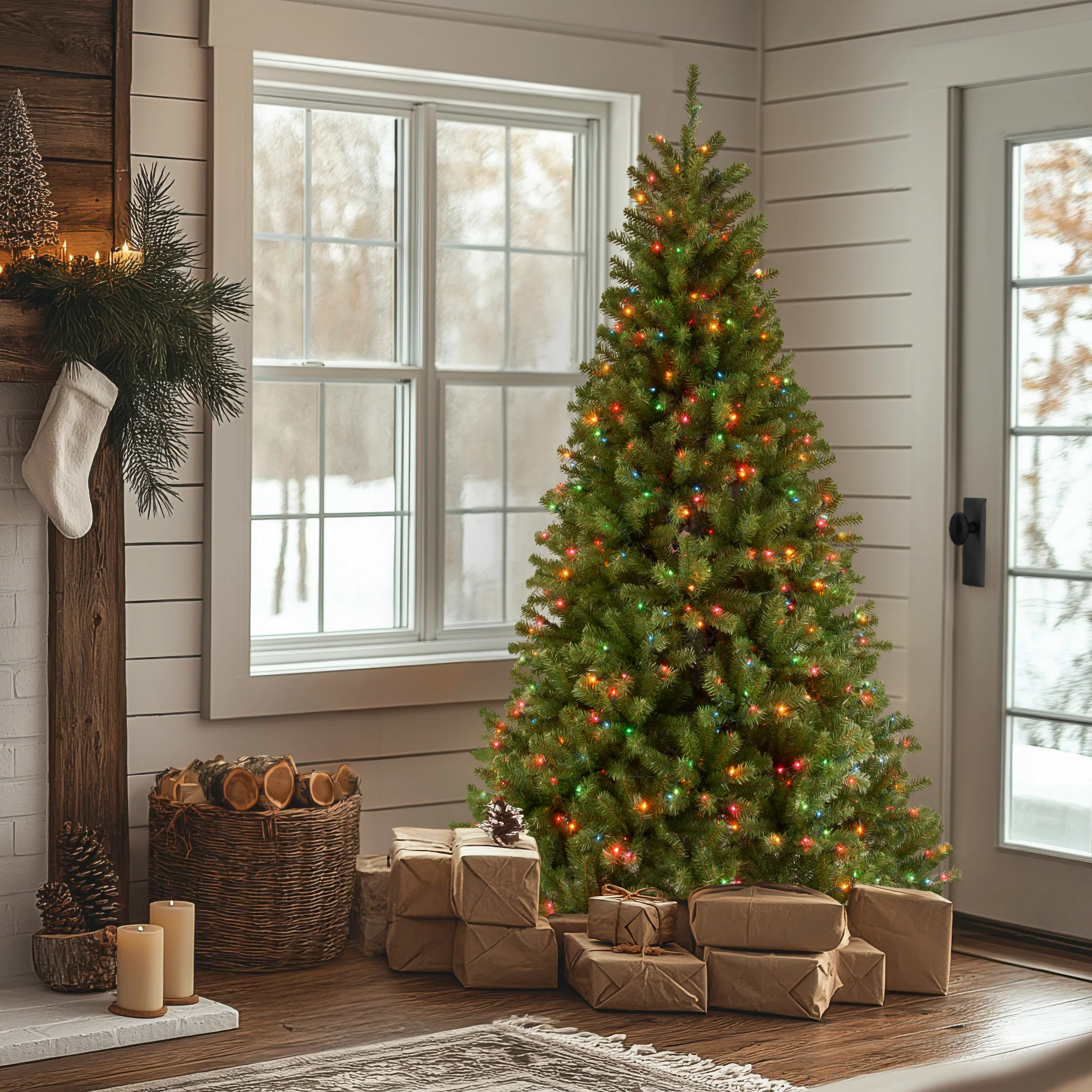 6.5 ft. Pre-Lit North Valley Spruce Tree with Multicolor Lights, Plug-In - Image 2