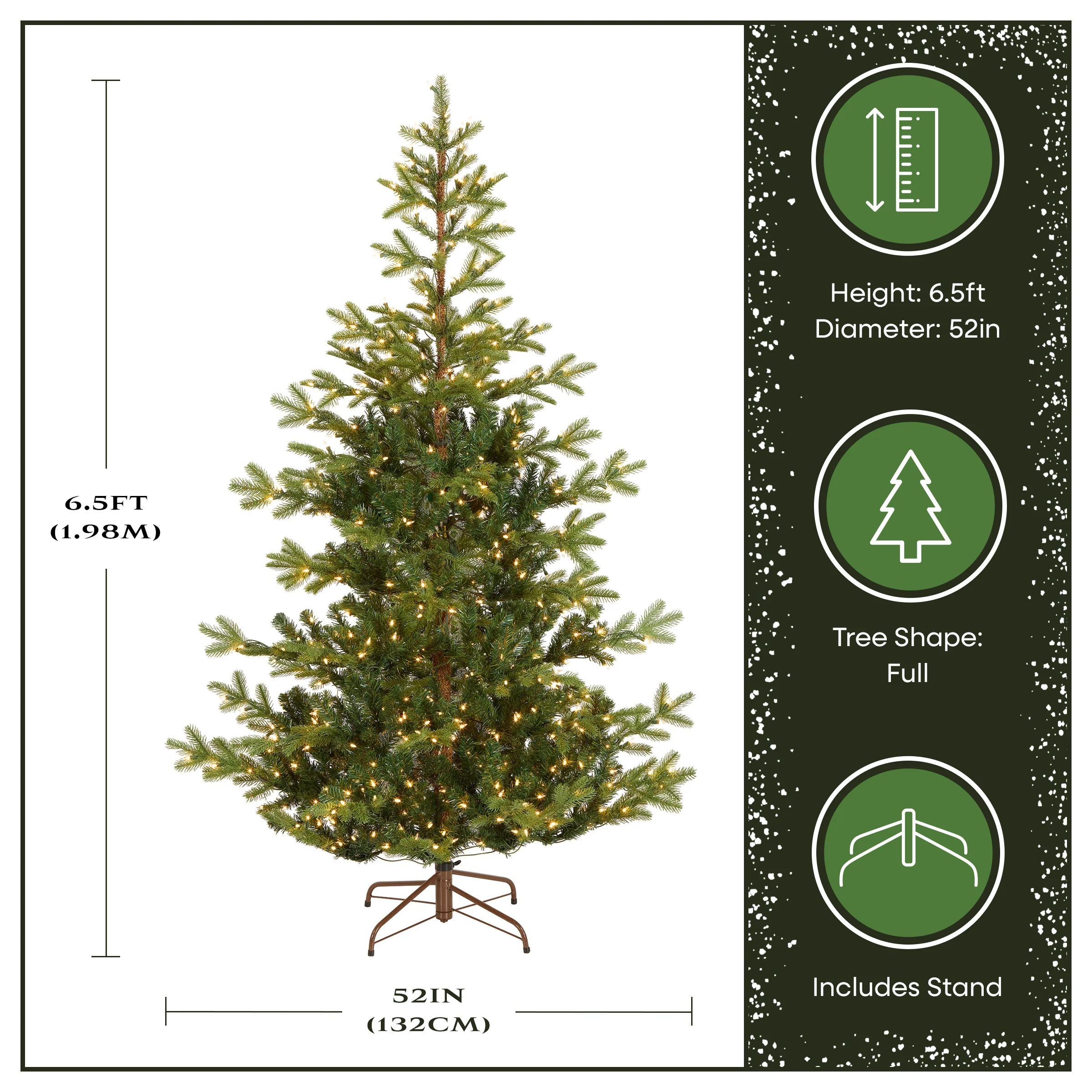 6.5 ft. Pre-Lit Norwegian Spruce Tree with Clear Lights, Plug-In - Image 3