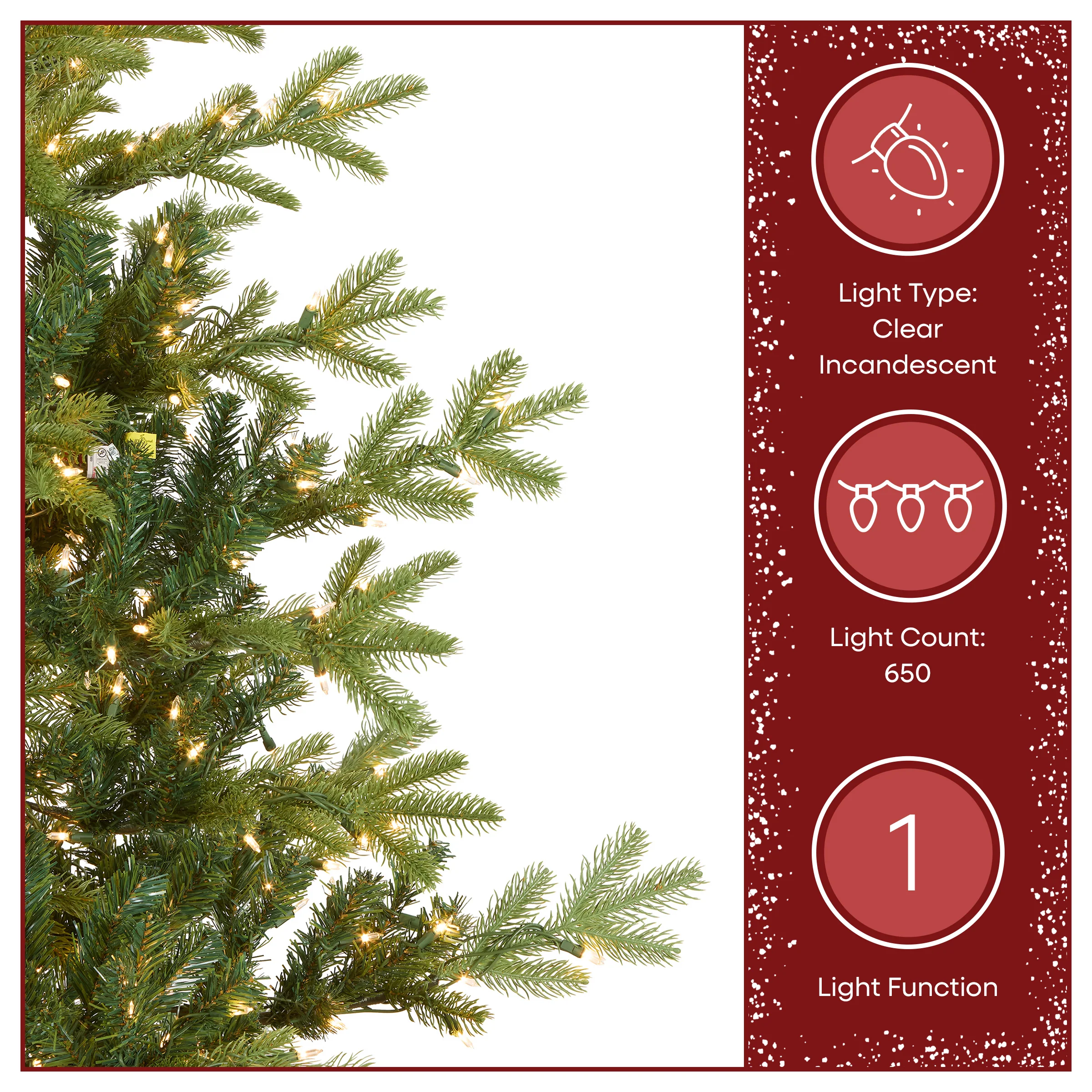 6.5 ft. Pre-Lit Norwegian Spruce Tree with Clear Lights, Plug-In - Image 5