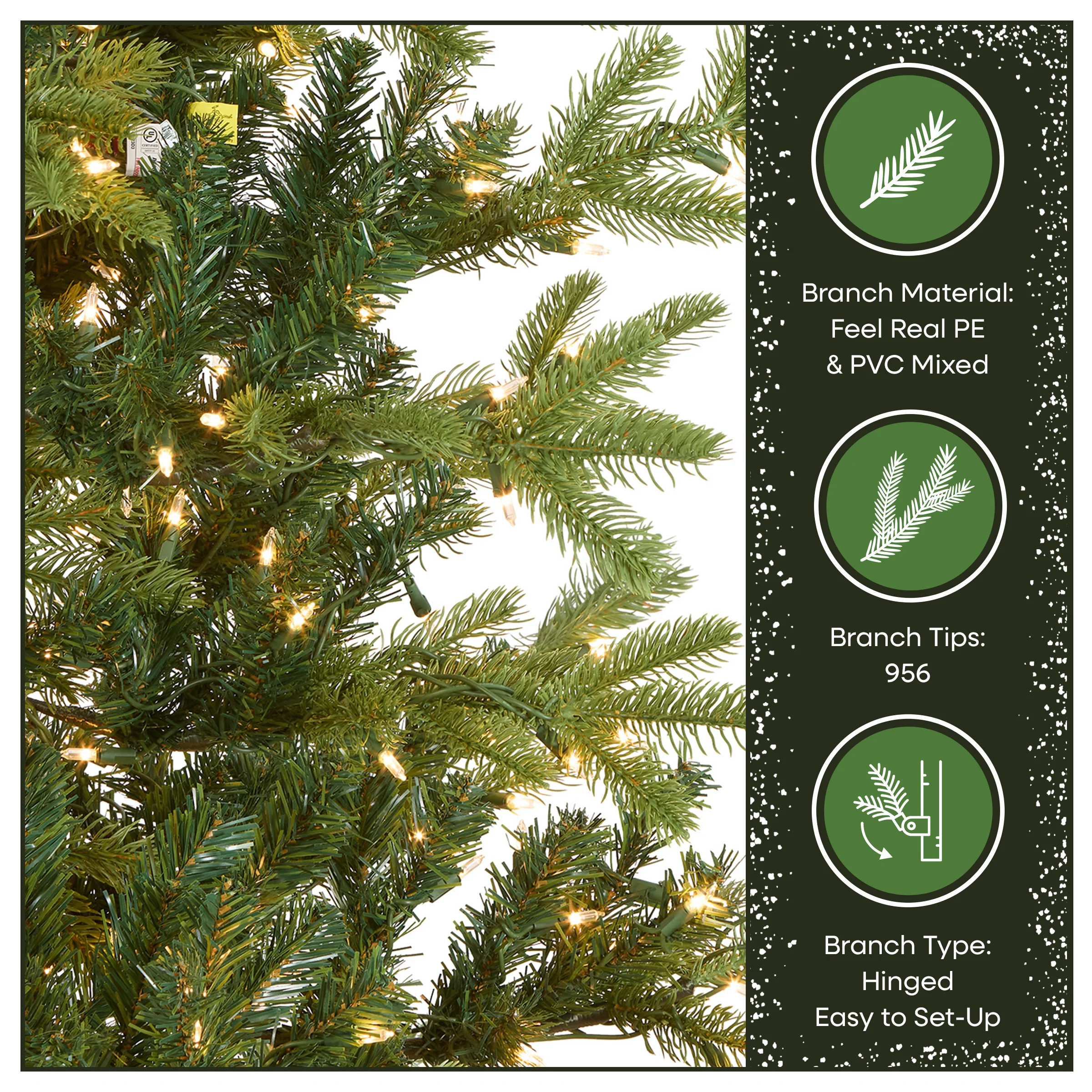 6.5 ft. Pre-Lit Norwegian Spruce Tree with Clear Lights, Plug-In - Image 6