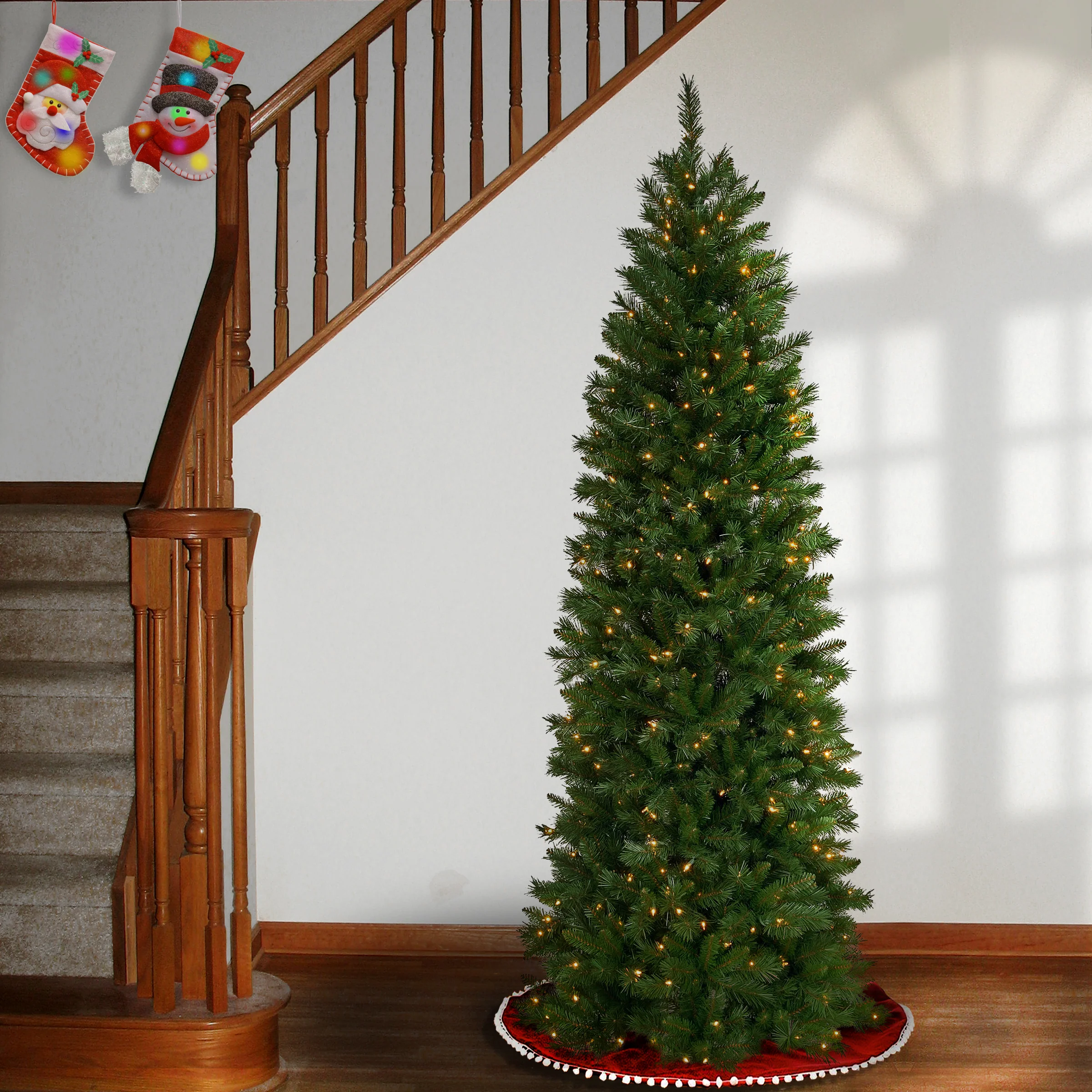 6.5 ft. Pre-Lit Pennington Fir Pencil Tree with Clear Lights - Image 2