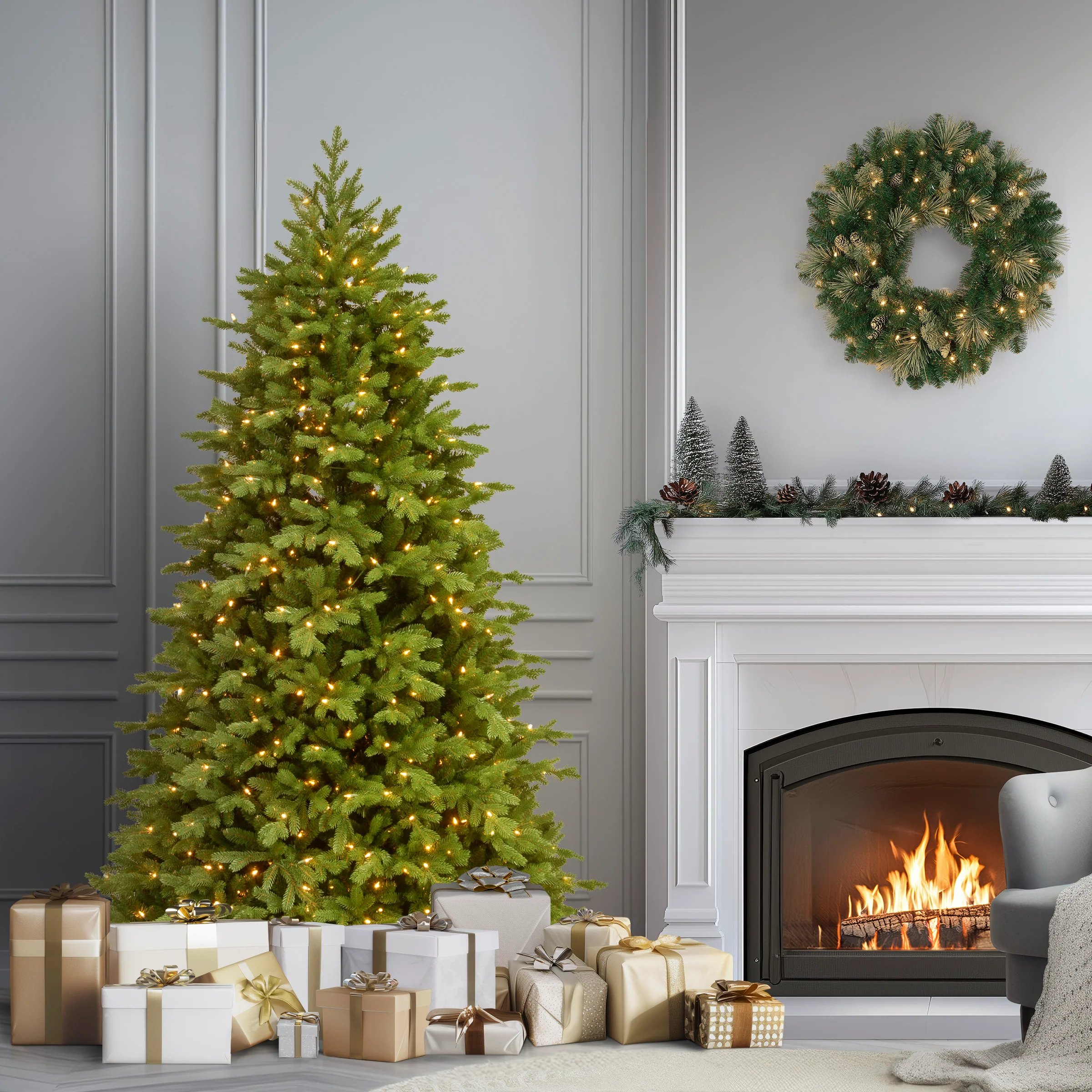 6.5 ft. Pre-Lit Princeton Fraser Fir Tree with  PowerConnect Dual Color LED Lights, Plug-In - Image 2