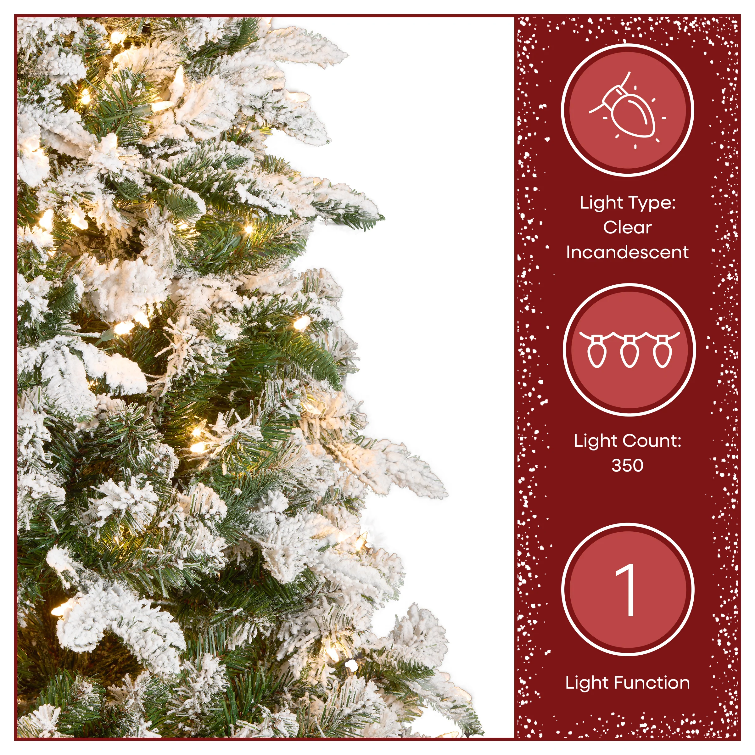 6.5 ft. Pre-Lit Snowy Everest Fir Medium Tree with Clear Lights, Plug-In - Image 6