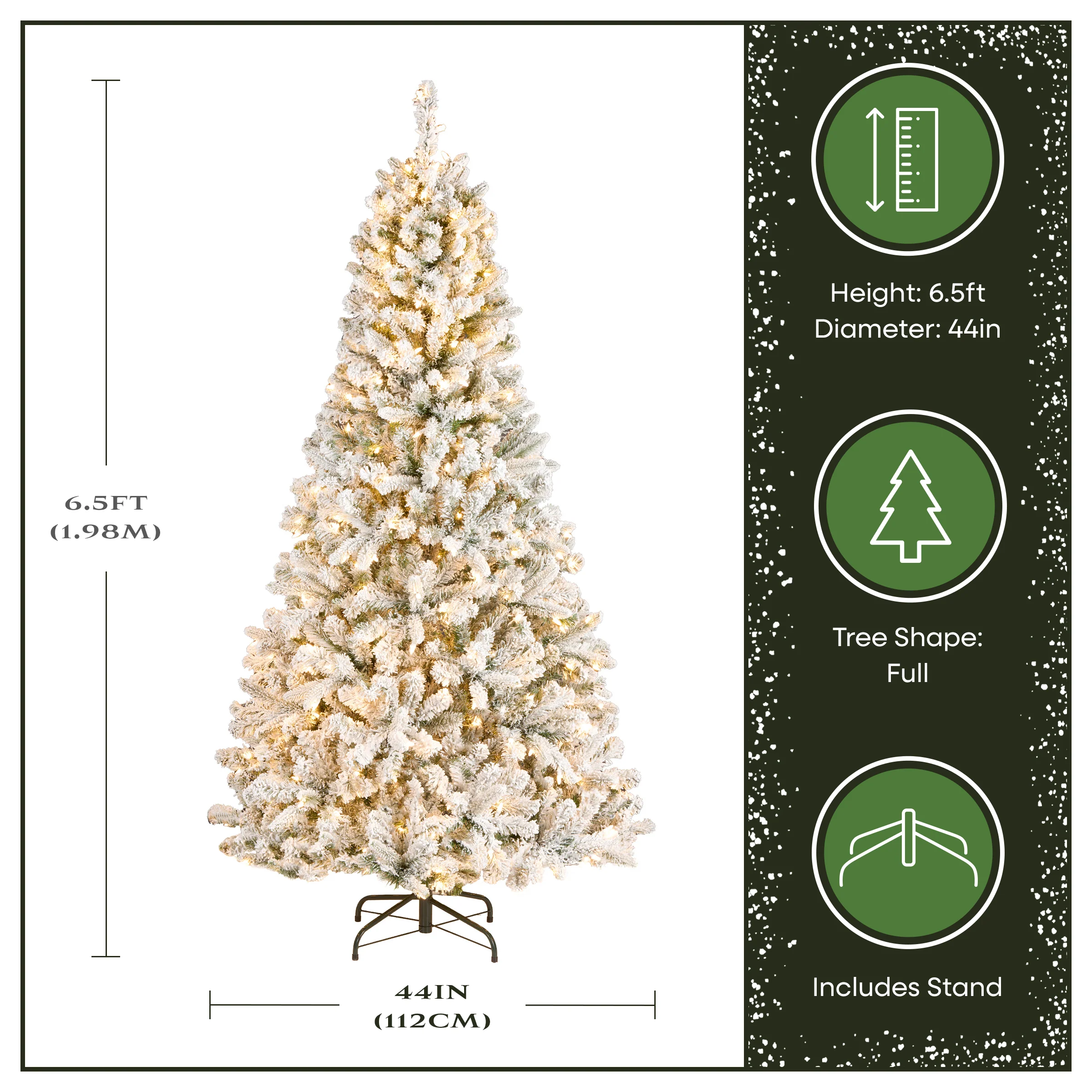 6.5 ft. Pre-Lit Snowy Mixed Pine Tree with Clear Lights - Image 4
