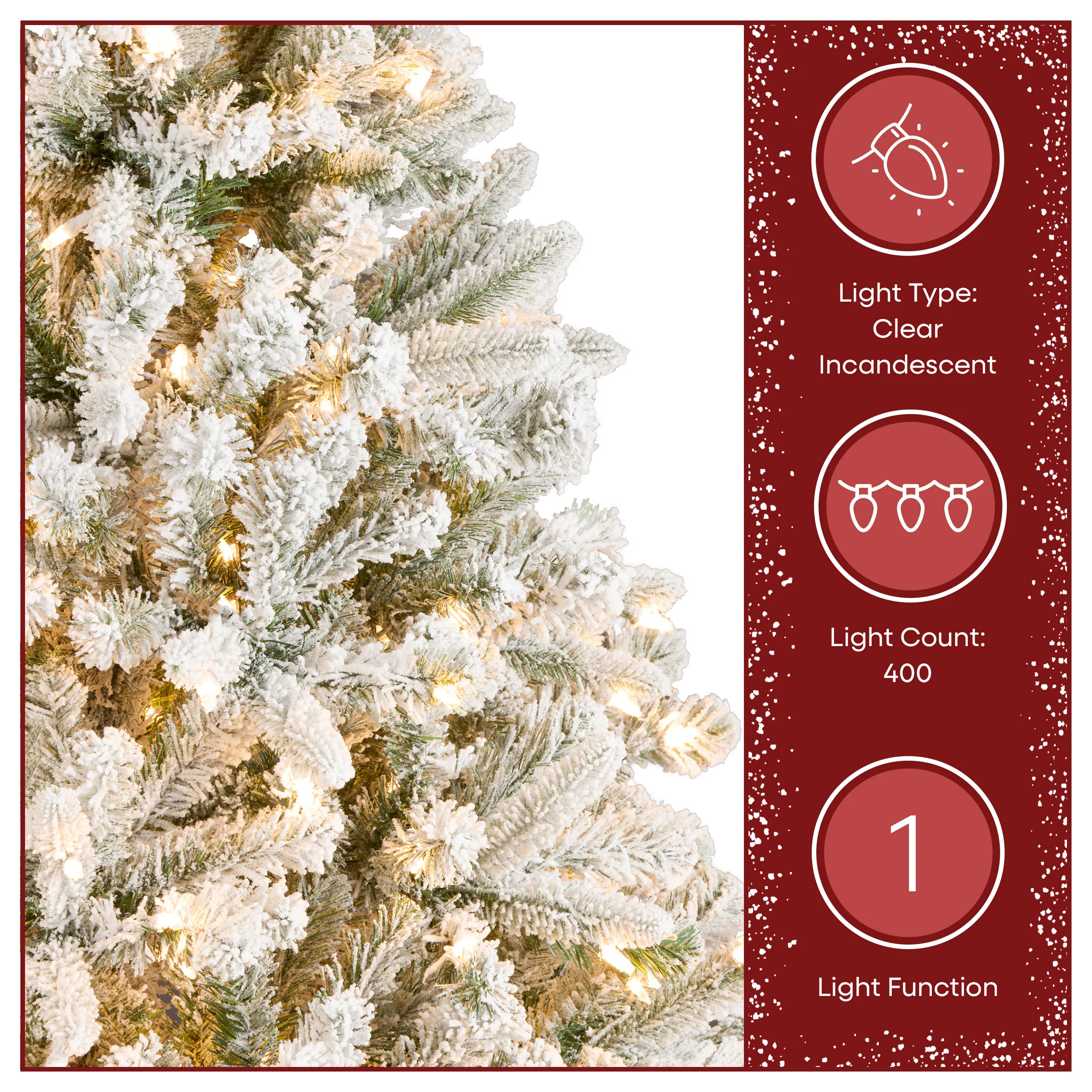 6.5 ft. Pre-Lit Snowy Mixed Pine Tree with Clear Lights - Image 6
