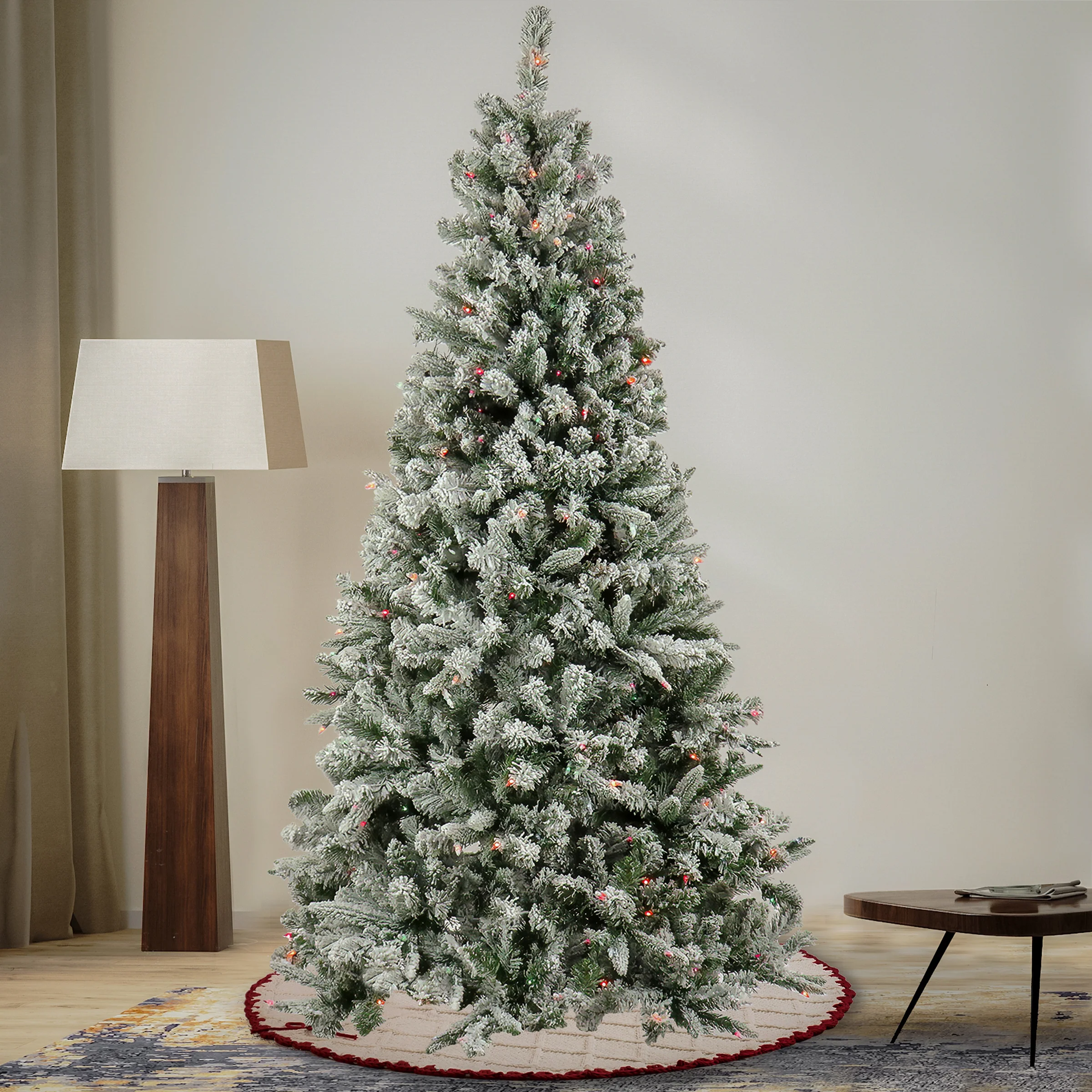 6.5 ft. Pre-Lit Snowy Mixed Pine Tree with Multicolor Lights, Plug-In - Image 2