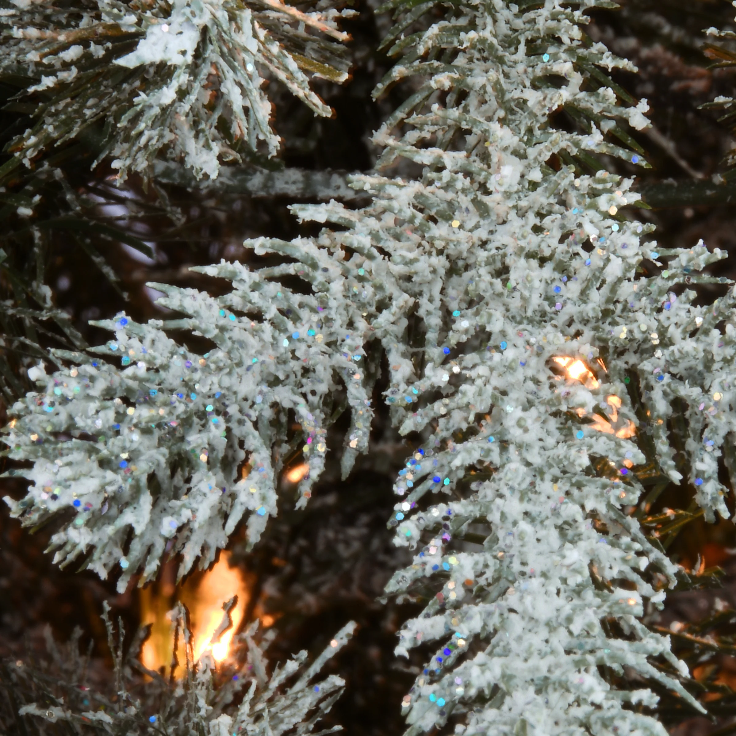 6.5 ft. Pre-Lit Snowy Morgan Spruce Slim Tree with Clear Lights - Image 4