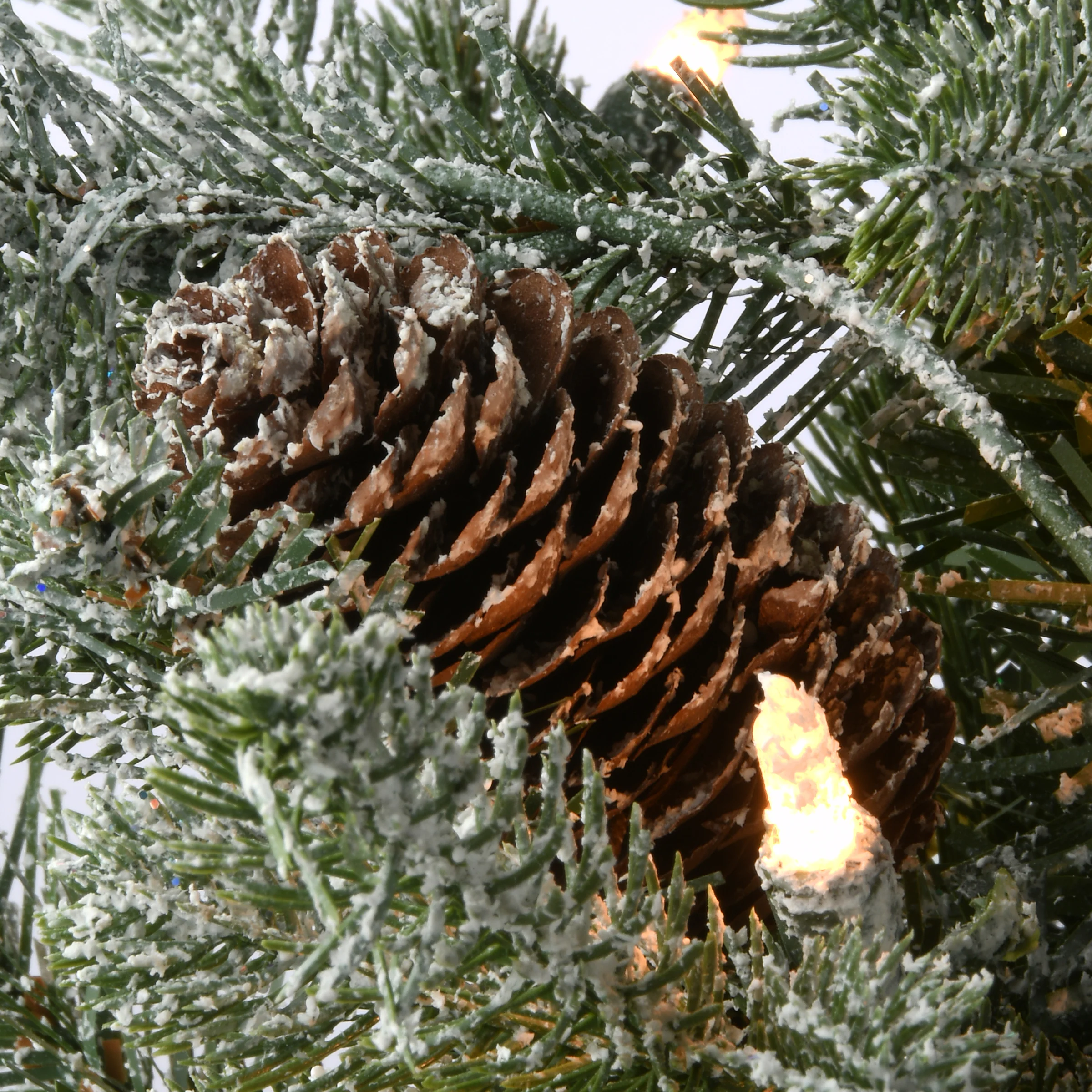 6.5 ft. Pre-Lit Snowy Morgan Spruce Slim Tree with Clear Lights - Image 5