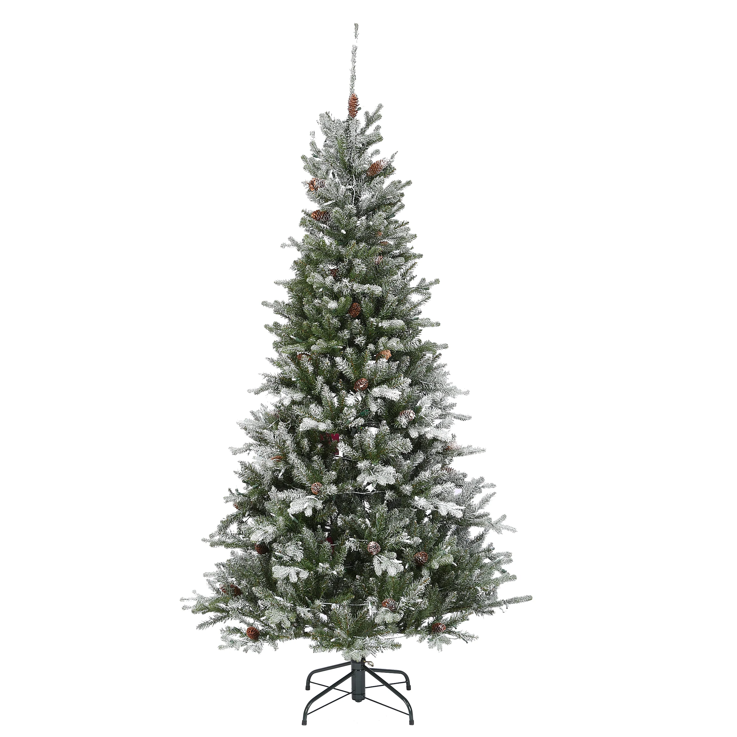 6.5 ft. Pre-Lit Snowy Morgan Spruce Slim Tree with Clear Lights - Image 6