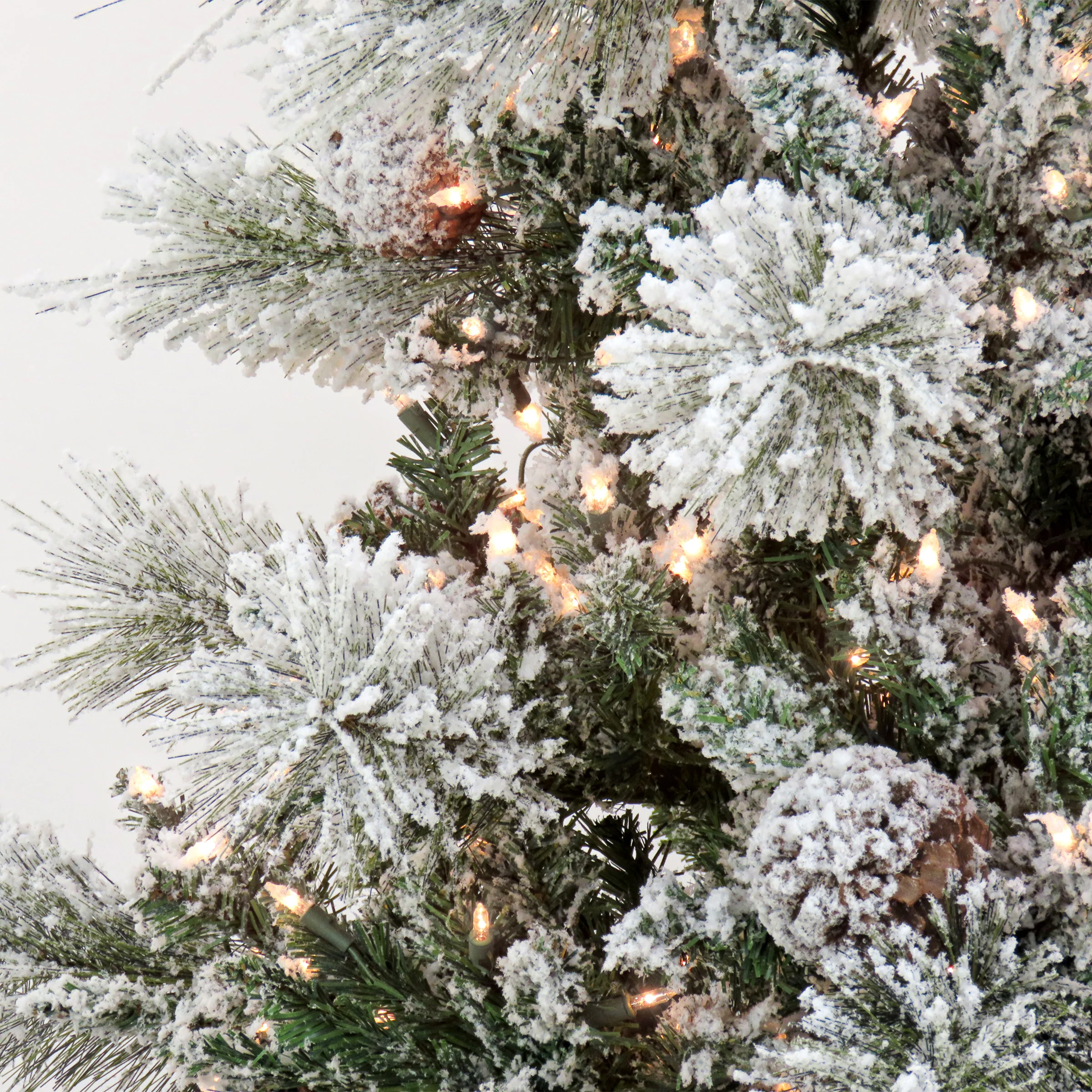 6.5 ft. Pre-Lit Snowy Yorkshire Tree with Clear Incandescent Lights, Plug-In - Image 2