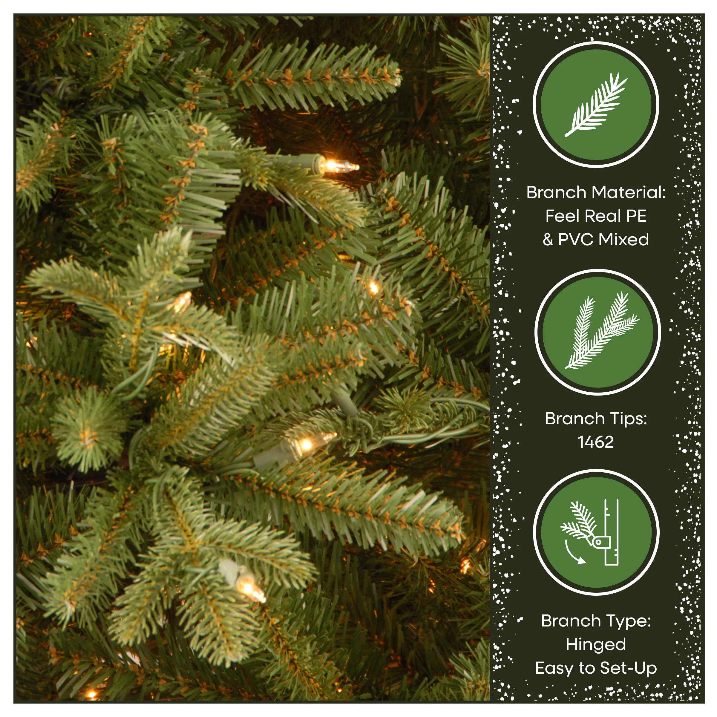 6.5 ft. Pre-Lit Tiffany Fir Slim Tree with Clear Lights PE Branch Tips, Plug-In - Image 6