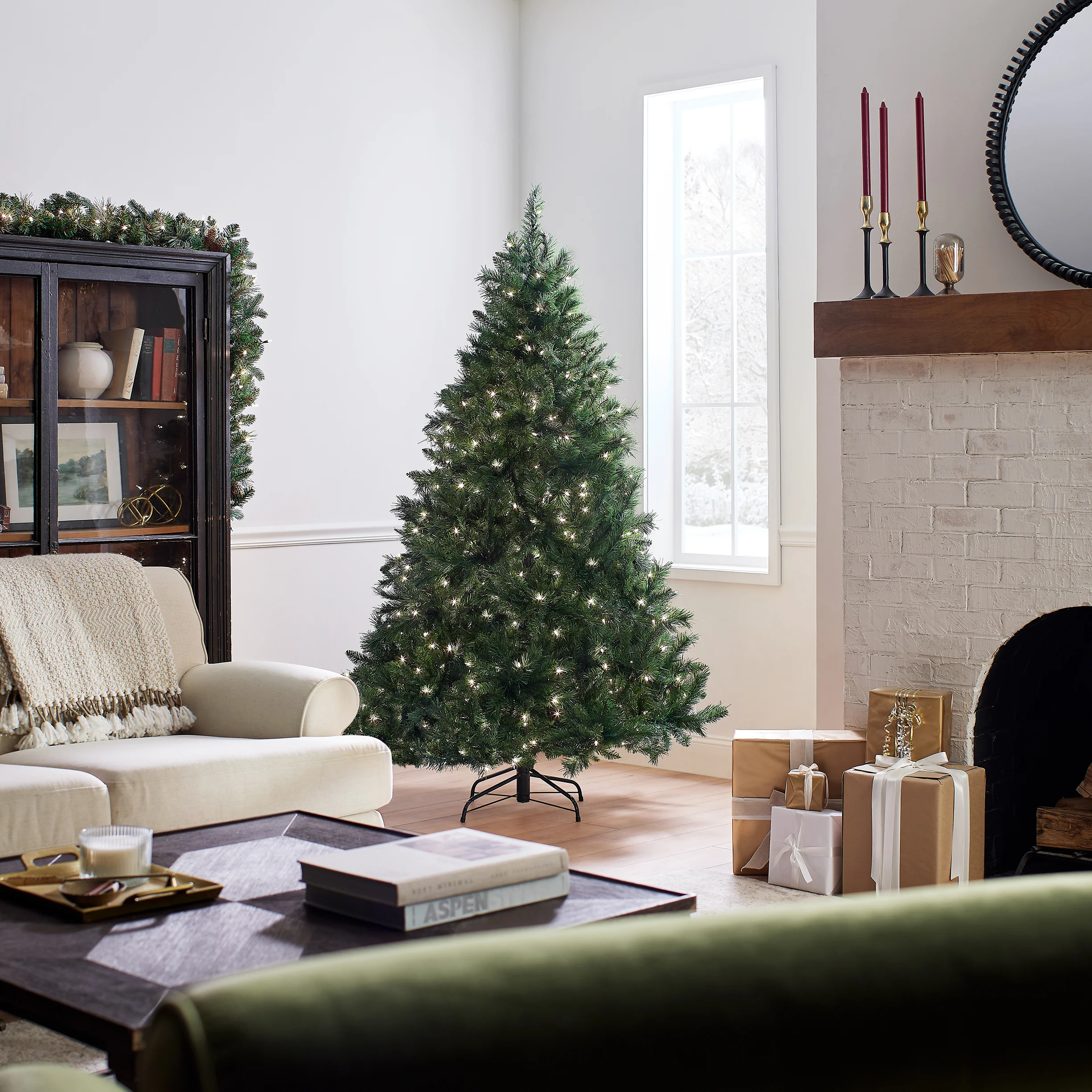 6.5 ft. Pre-Lit Winchester Pine Tree with Clear Lights, Plug-In - Image 7