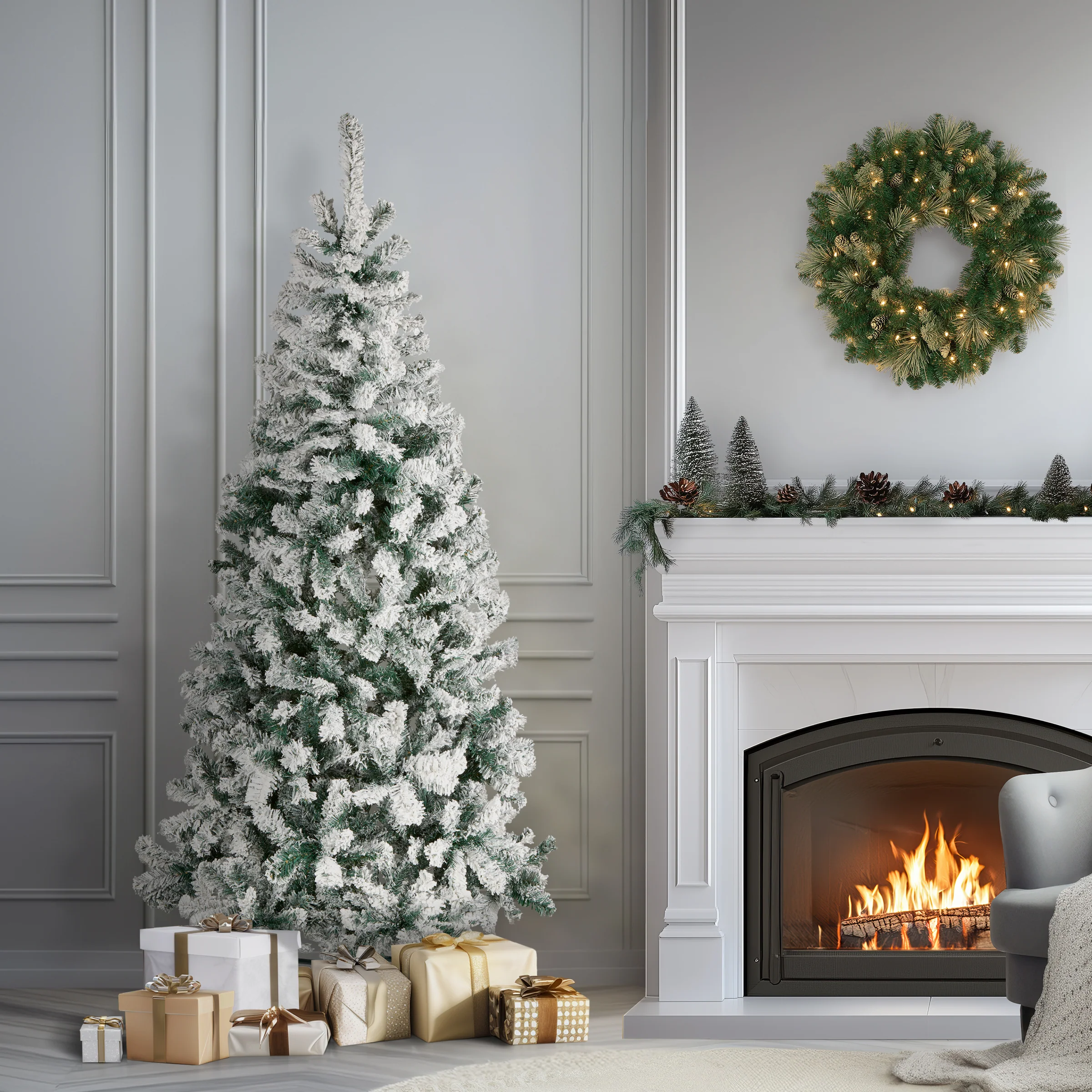 6 ft. Acacia Flocked Tree - Image 3