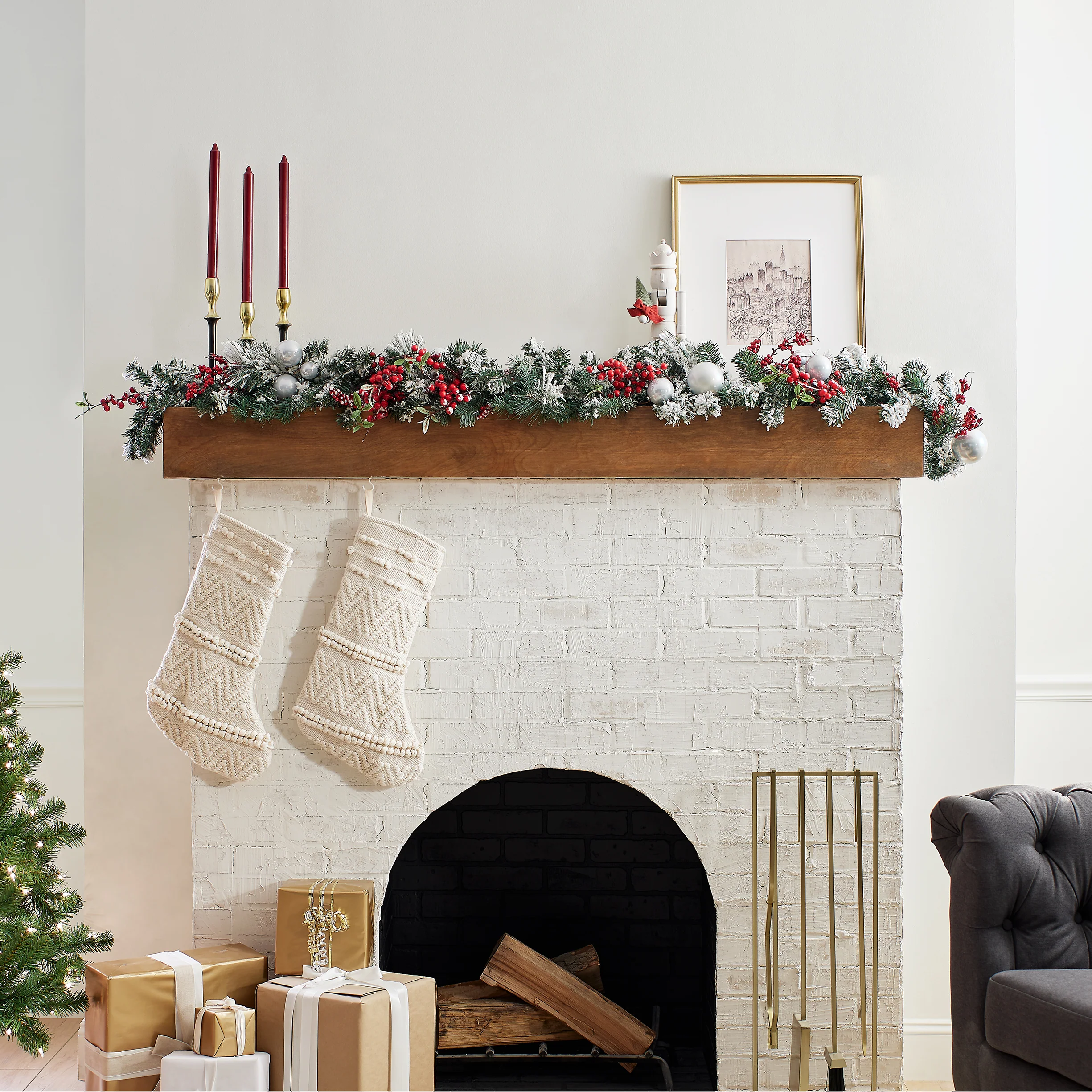 6 ft. Christmas Collection Evergreen Decorated Garland - Image 2