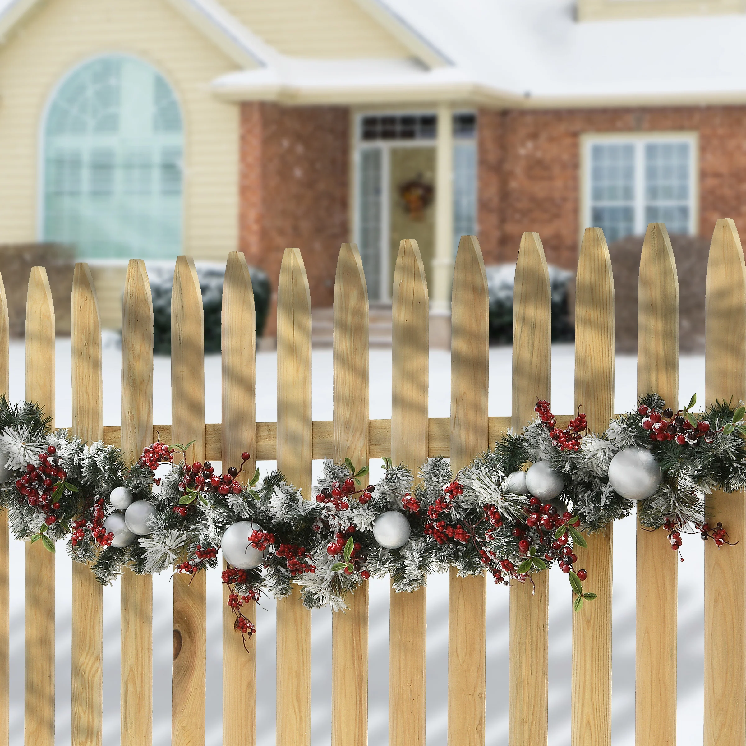 6 ft. Christmas Collection Evergreen Decorated Garland - Image 3