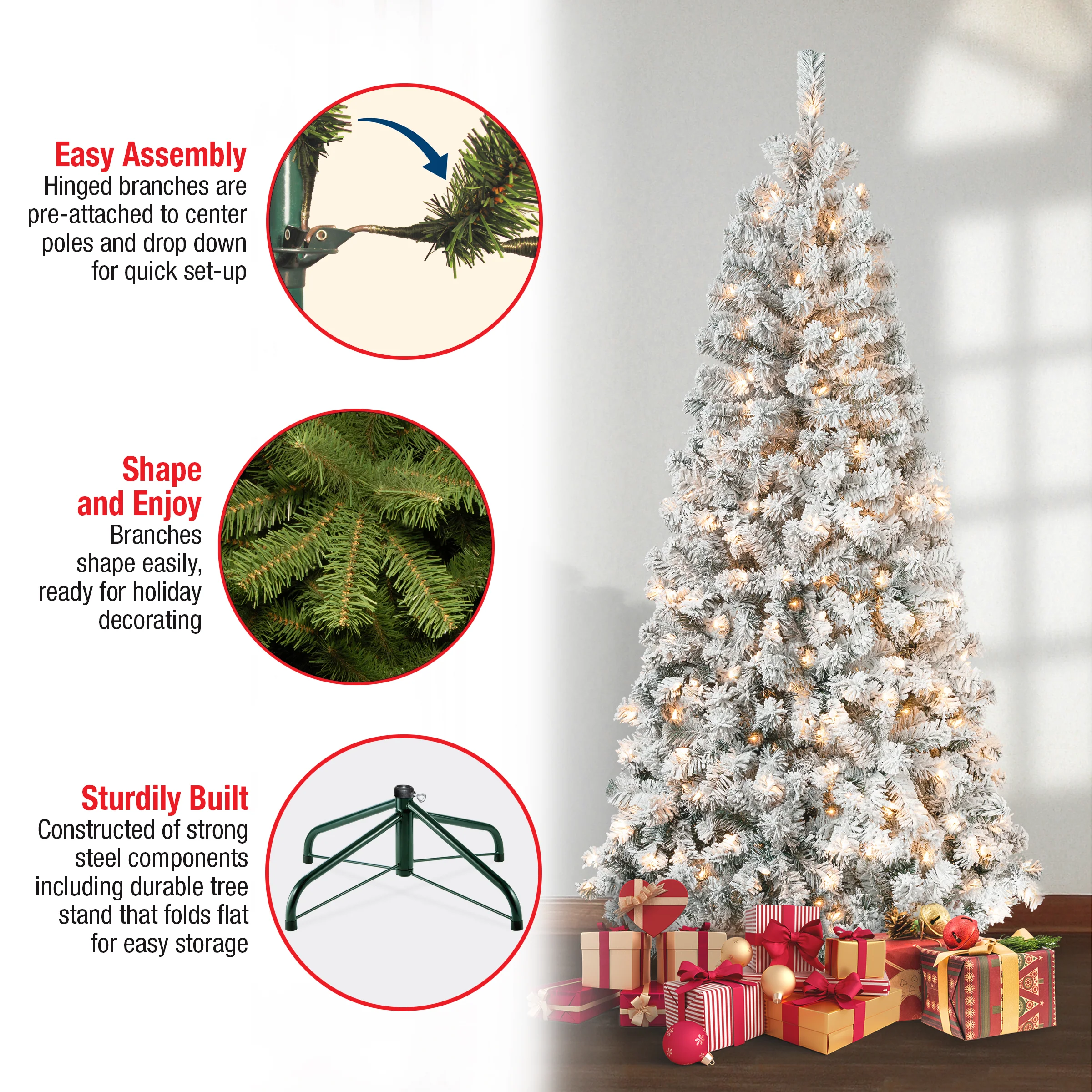 6 ft. Pre-Lit Acacia Slim Tree with Clear Lights, Plug-In - Image 5
