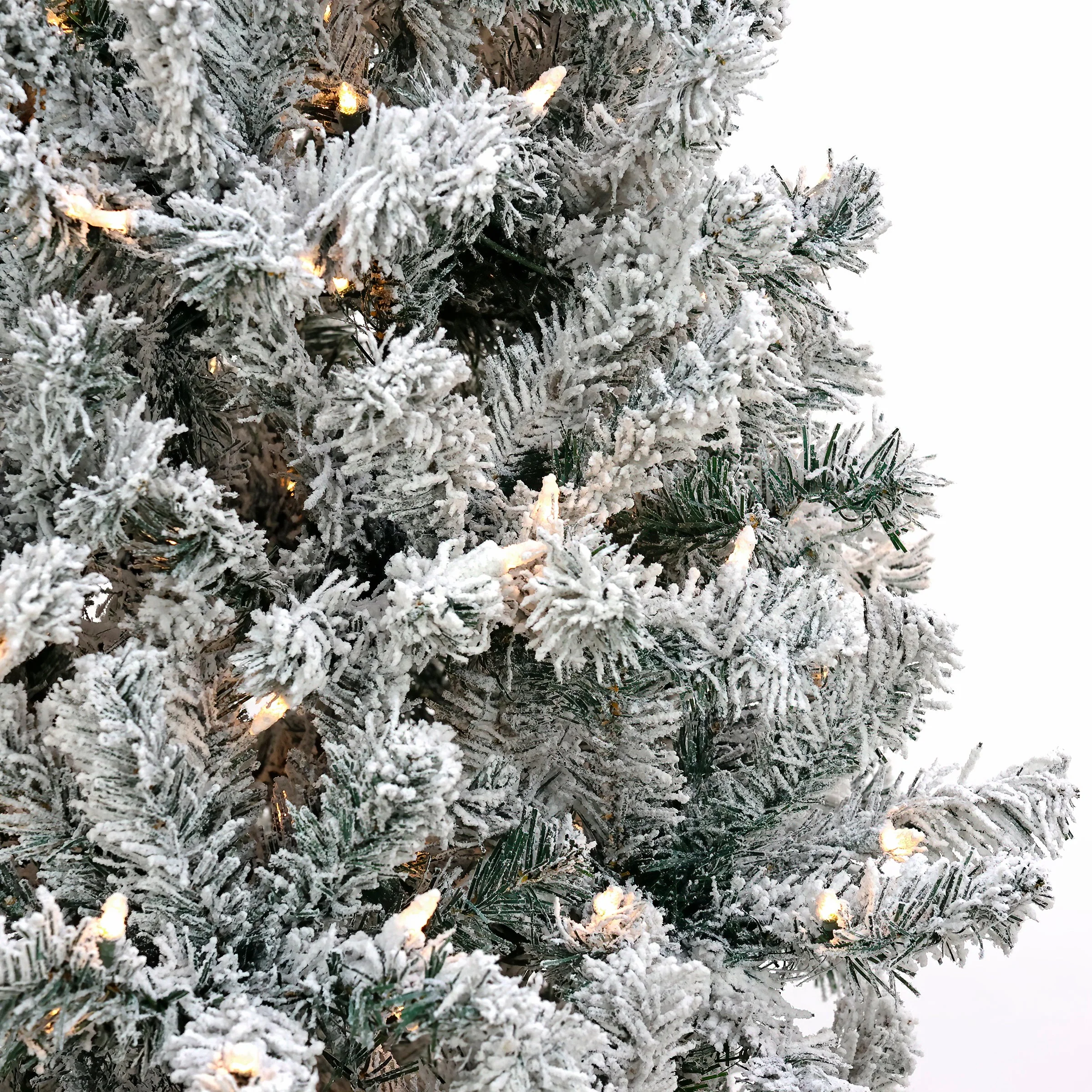 6 ft. Pre-Lit Acacia Flocked Tree with Clear Lights, Plug-In - Image 4