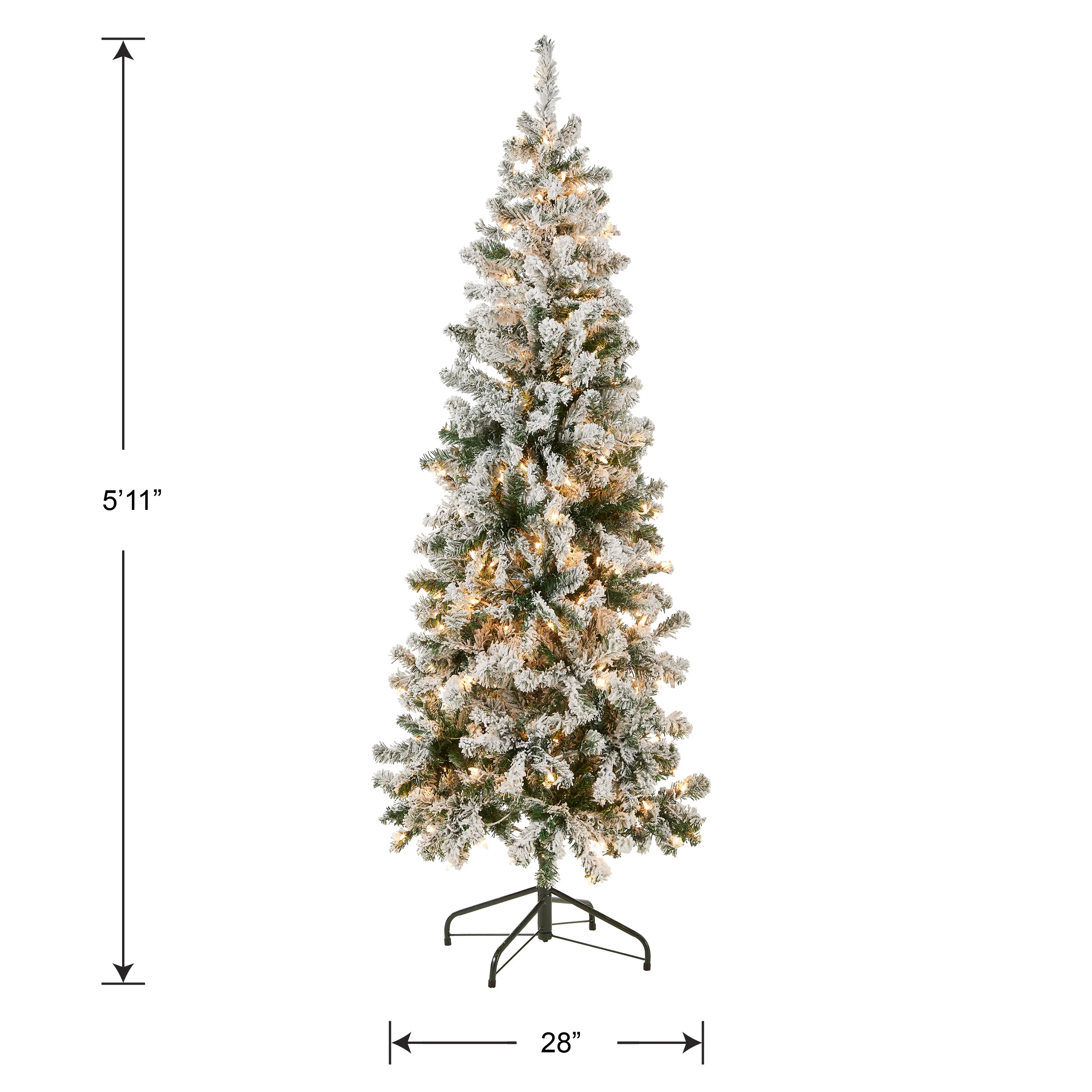 6 ft. Pre-Lit Acacia Medium Flocked Tree with Clear Lights, Plug-In - Image 11