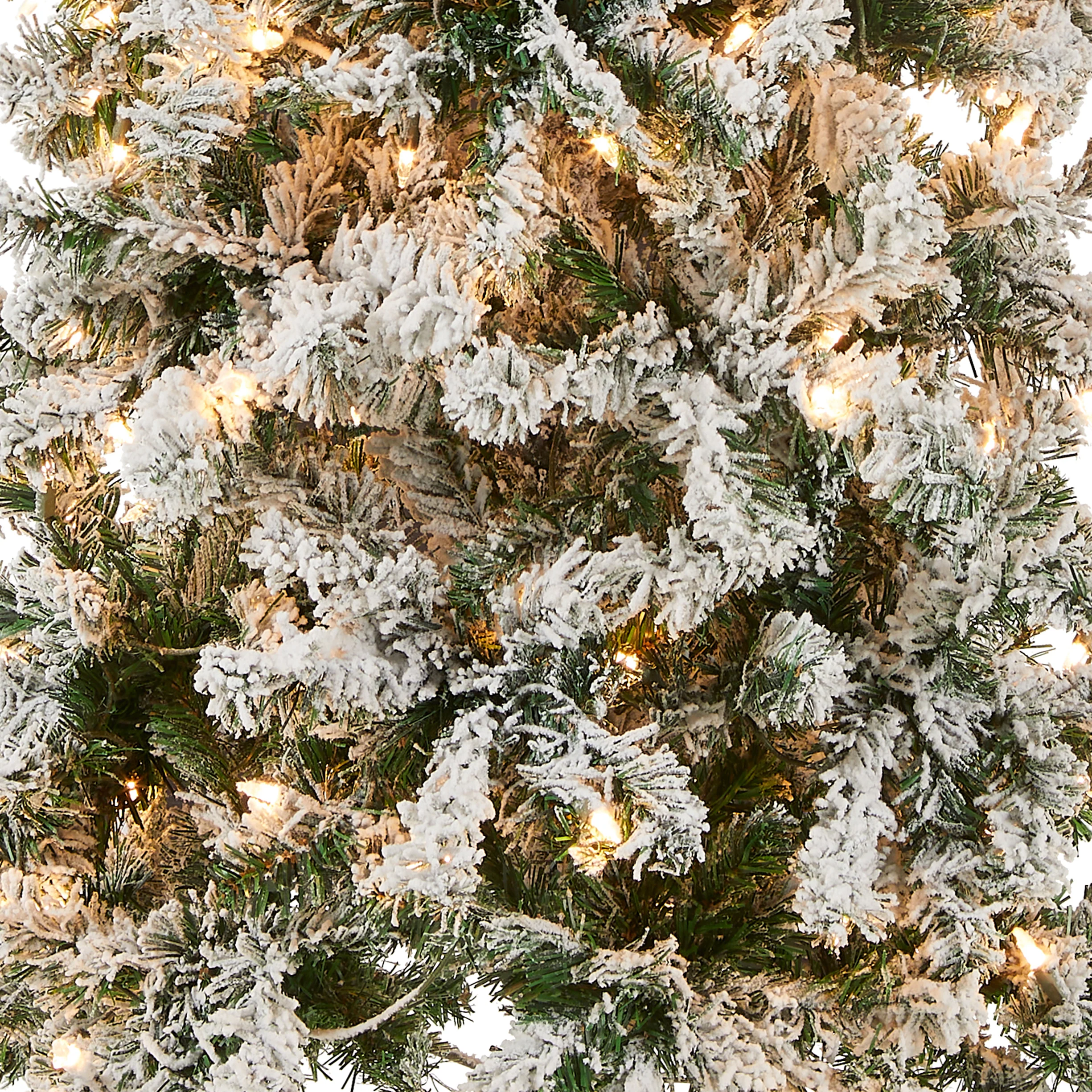 6 ft. Pre-Lit Acacia Medium Flocked Tree with Clear Lights, Plug-In - Image 9