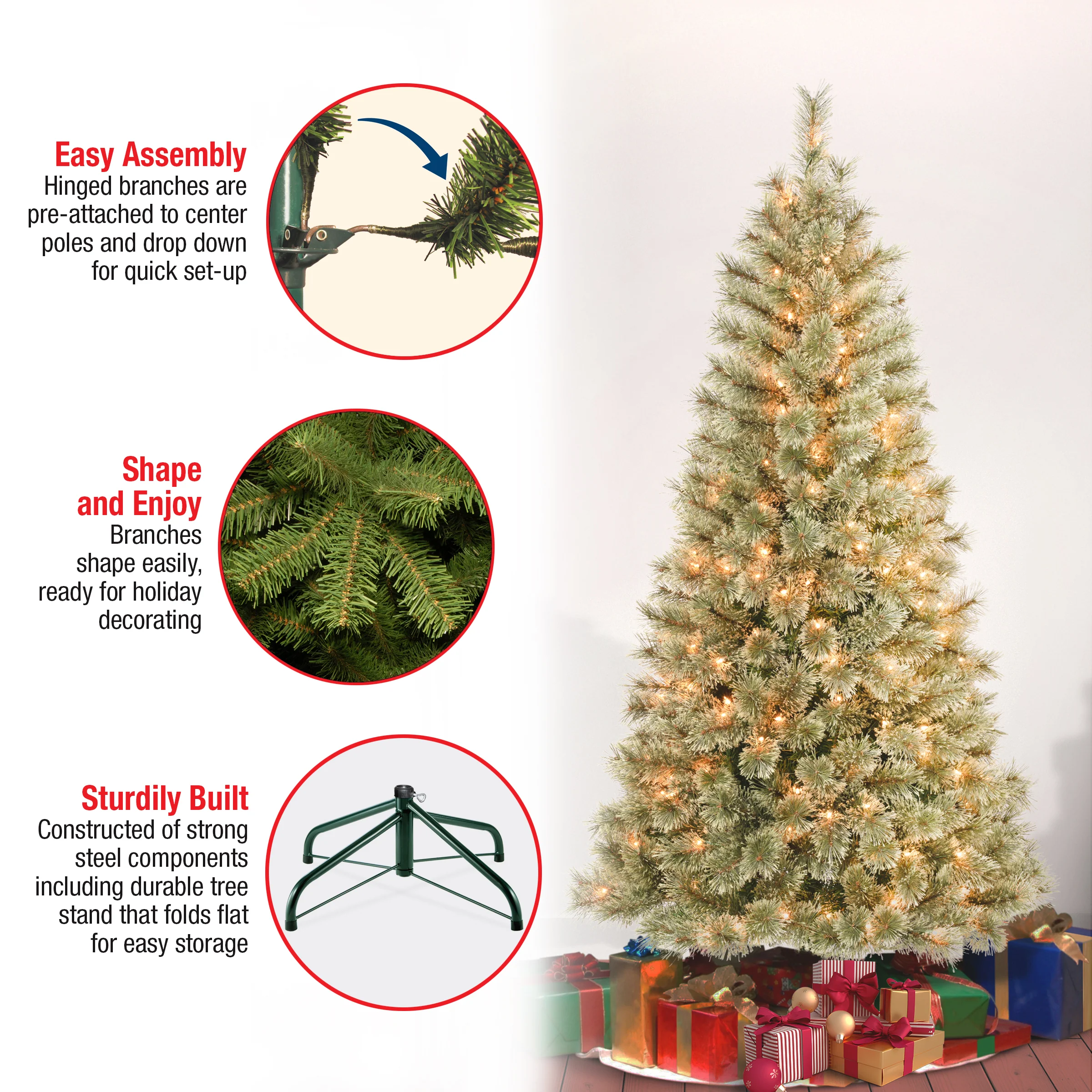6 ft. Pre-Lit Arcadia Pine Cashmere with Clear Lights, Plug-In - Image 5