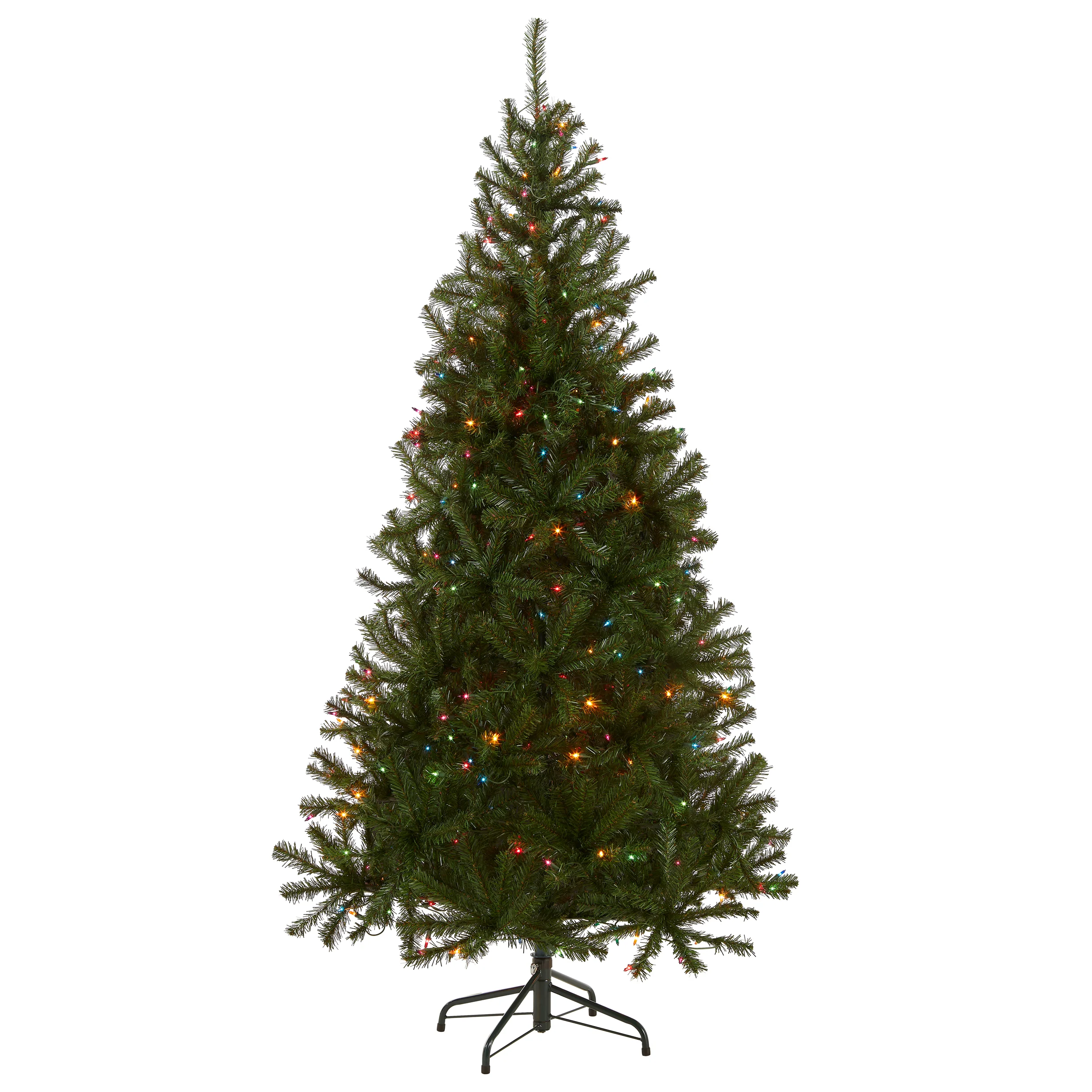6 ft. Pre-Lit Aspen Spruce Slim Tree with Multicolor Lights, Plug-In - Image 7