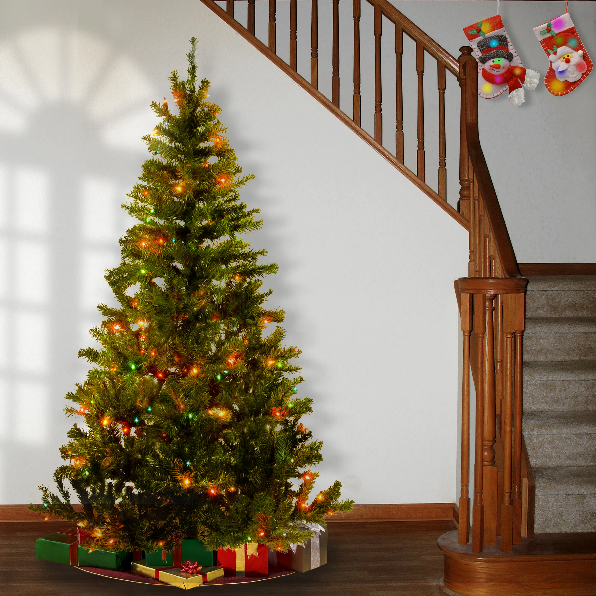6 ft. Pre-Lit Canadian Fir Grande Tree with Multicolor Lights - Image 2