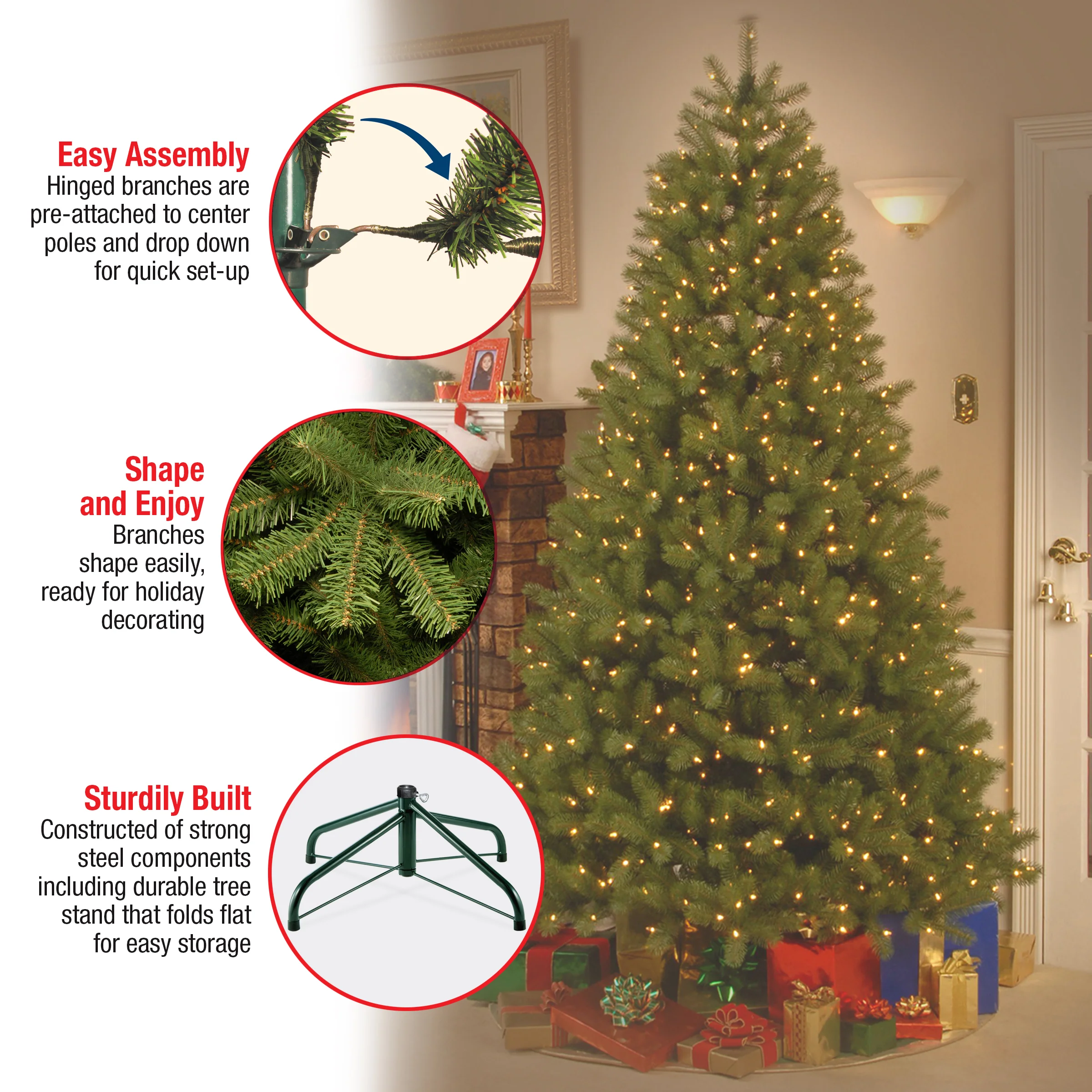 6 ft. Pre-Lit Downswept Douglas Fir Tree with Clear Lights, Plug-In - Image 7