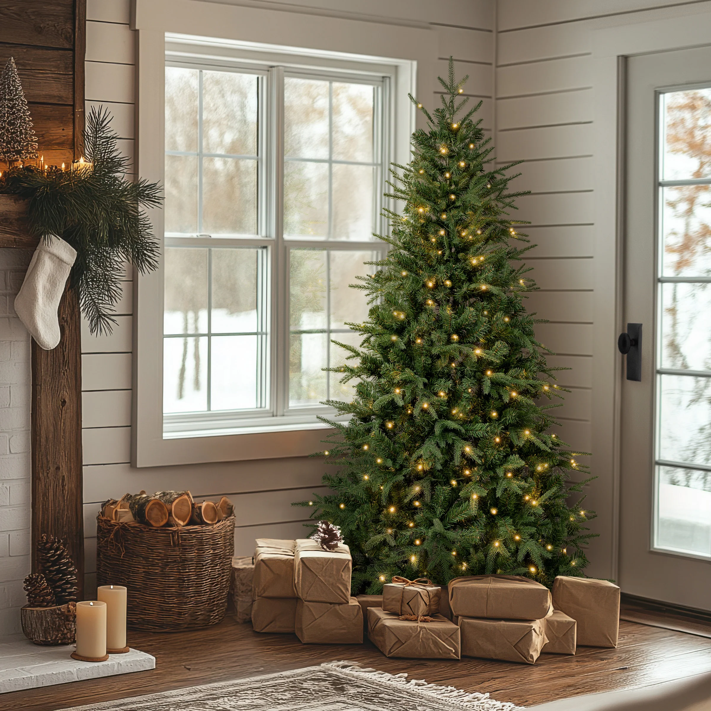 6 ft. Pre-Lit Duxbury Feel Real Tree with LED Lights, Plug-In - Image 2