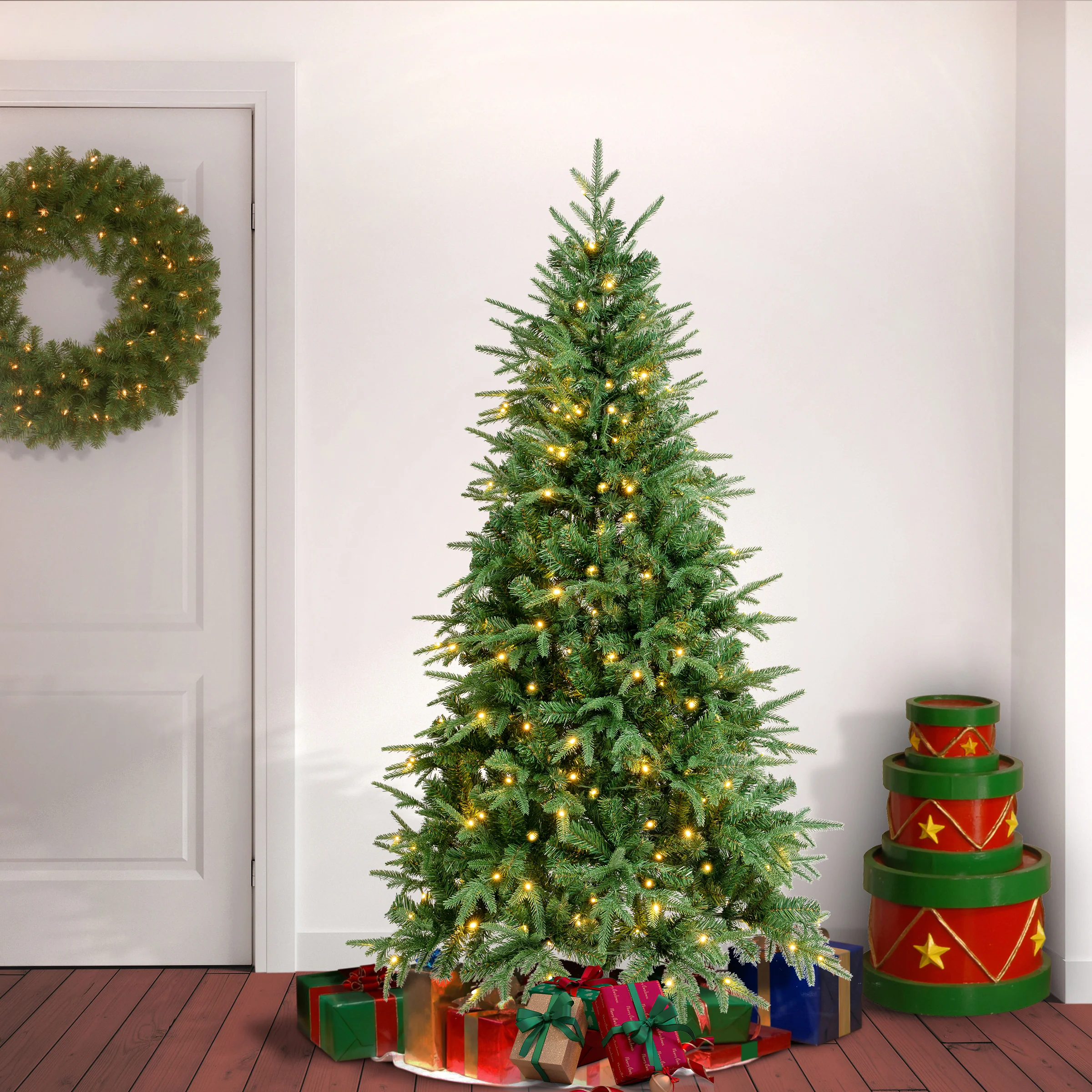 6 ft. Pre-Lit Duxbury Feel Real Tree with LED Lights, Plug-In - Image 5