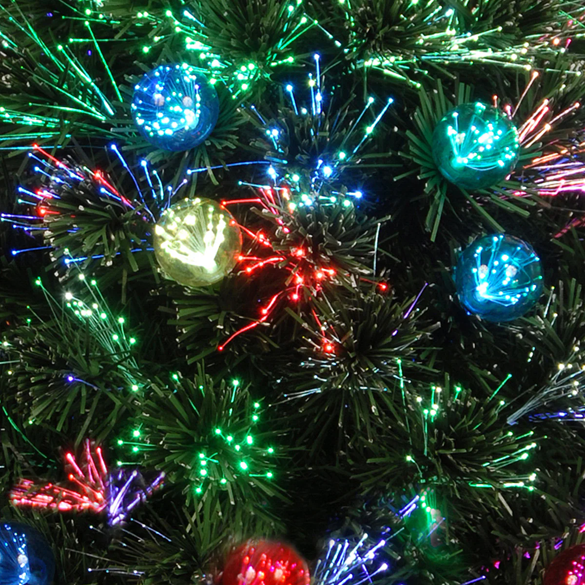 6 ft. Pre-Lit Fiber Optic Fireworks Tree with Ball Ornaments - Image 3