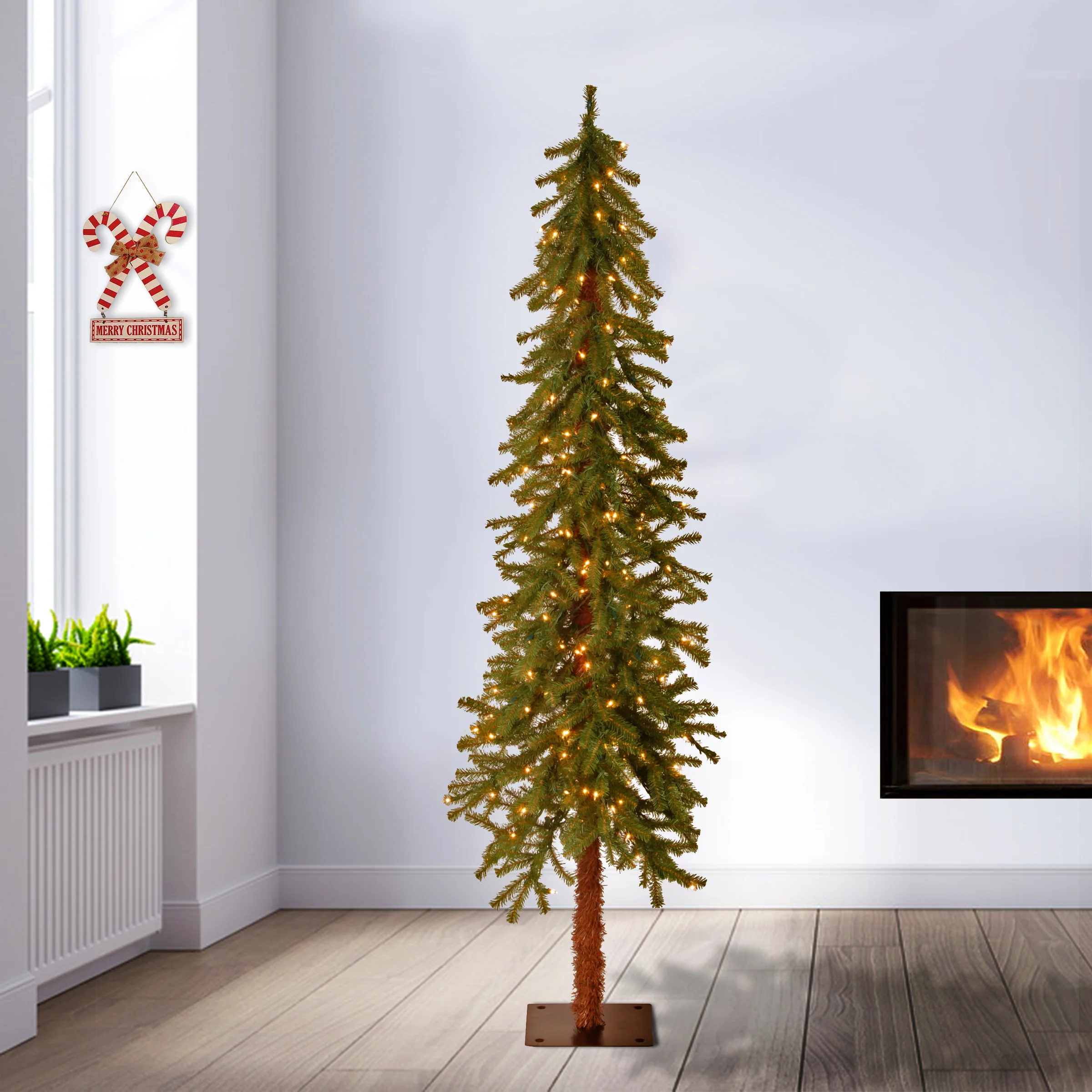 6 ft. Pre-Lit Hickory Cedar Tree with Clear Lights, Plug-In - Image 12