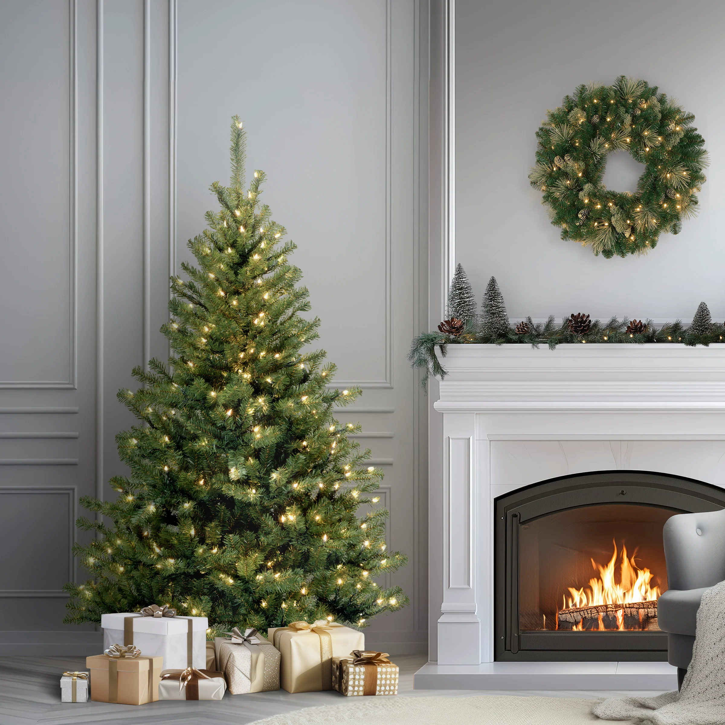 6 ft. Pre-Lit Kincaid Spruce Tree with Clear Lights, Plug-In - Image 2