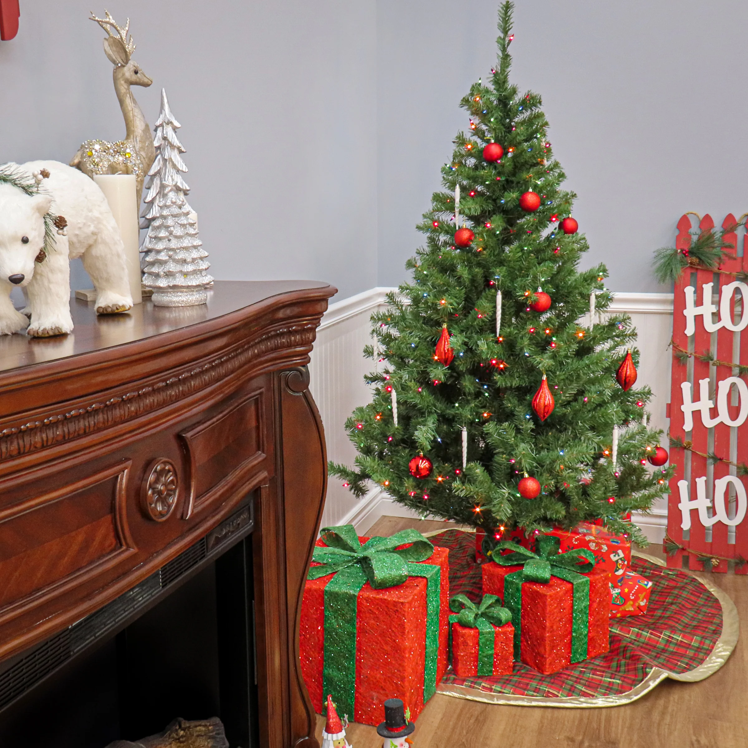 6 ft. Pre-Lit Kincaid Spruce Tree with Multicolor Lights, Plug-In - Image 4